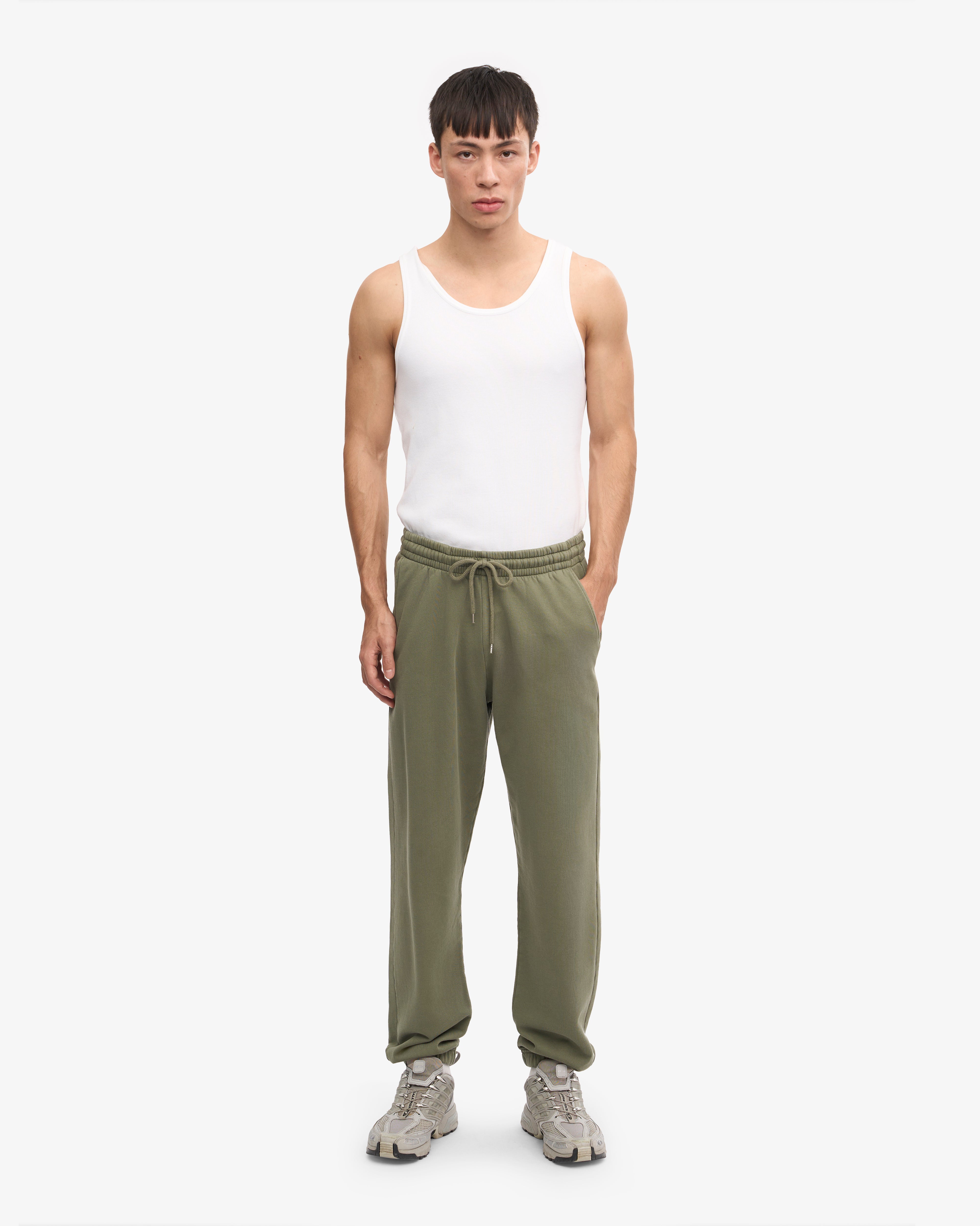 Organic Cotton Sweatpants for Women - Soft & Comfortable Lounge Pants in Dusty Olive - Perfect for Yoga, Running & Casual Wear