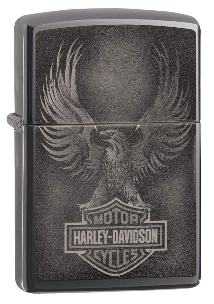 Harley-Davidson Eagle Wings Zippo Windproof Lighter - Collectible Metal Pocket Lighter for Outdoor Camping, BBQ & Everyday Carry (ECT)