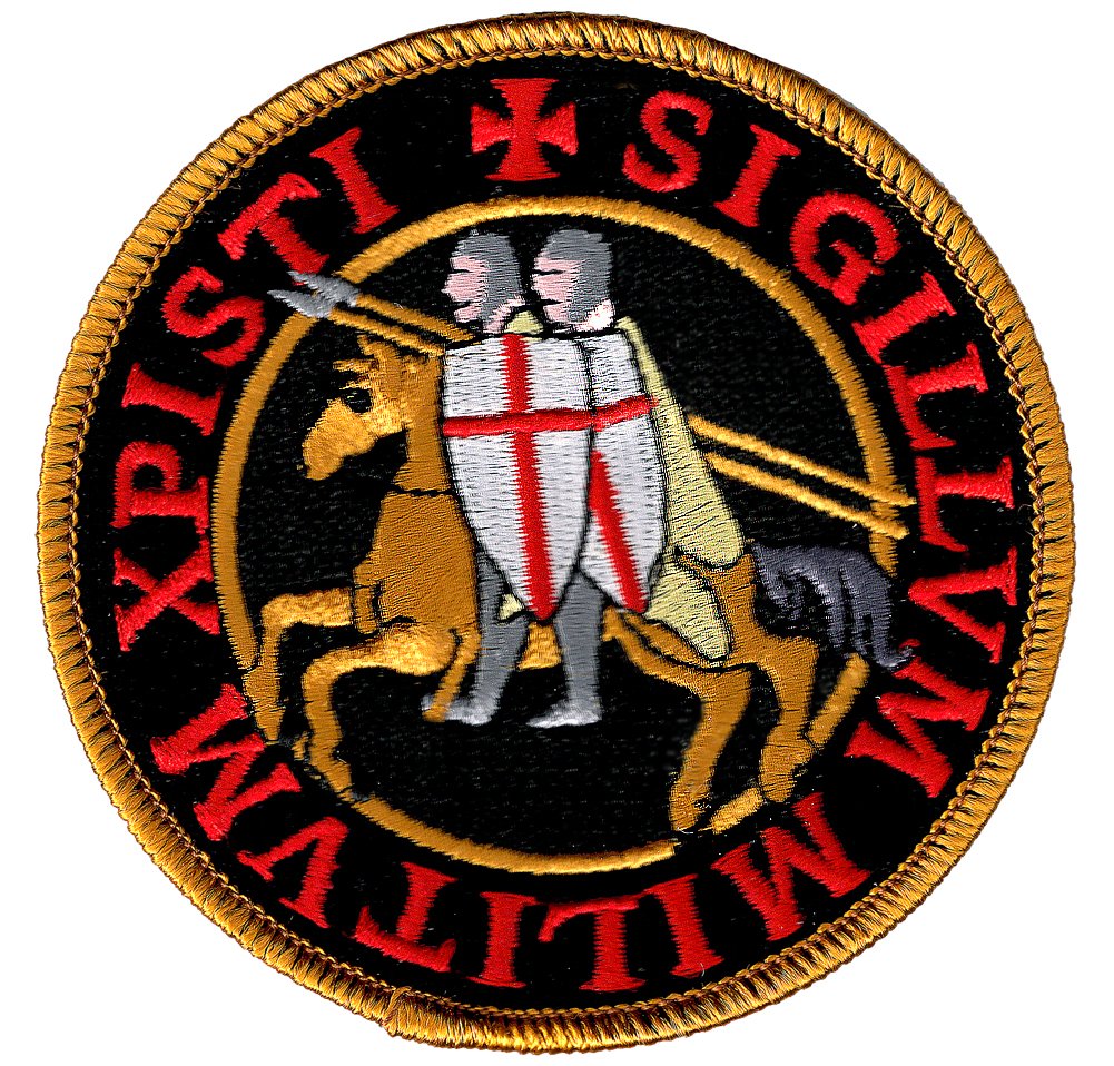 Knights Templar Embroidered Patch - Black Crusades Military Seal Iron-On for Jackets, Vests & Backpacks | Medieval Historical Reenactment & Cosplay Accessory