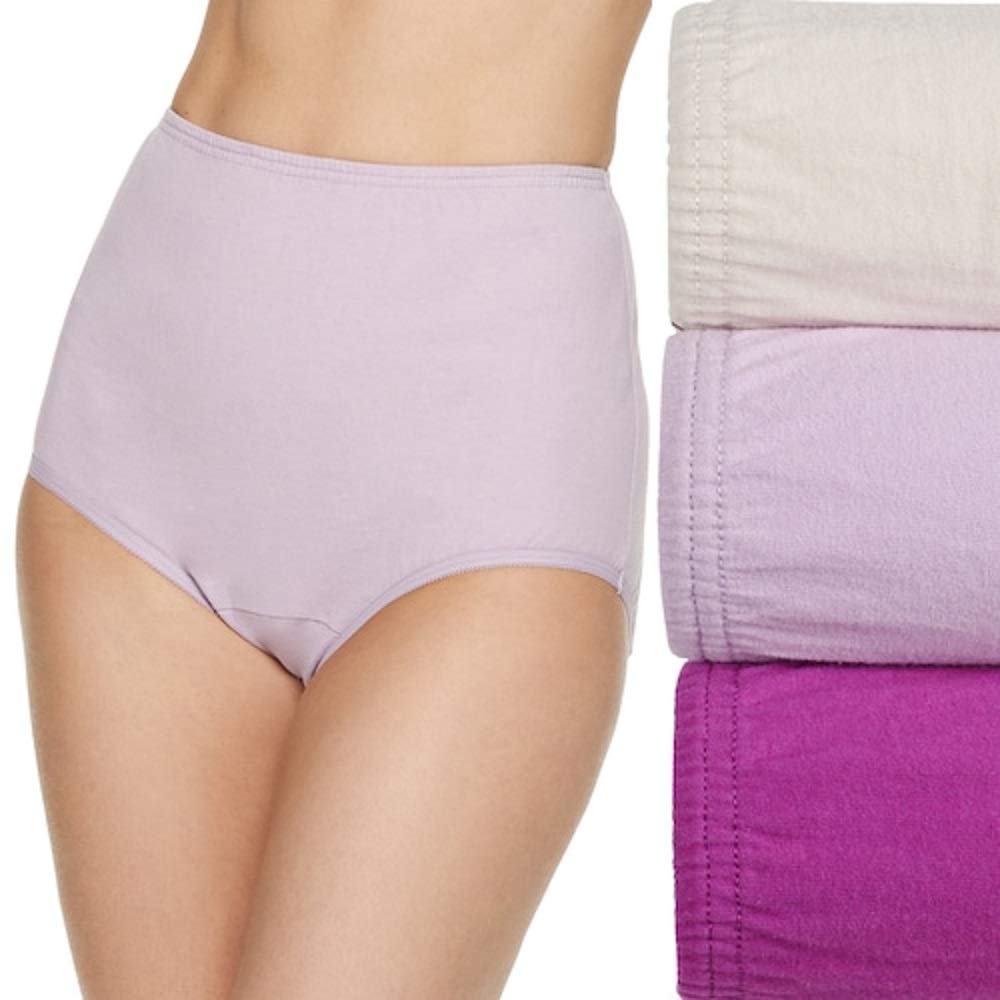 Vanity Fair Women's Perfectly Yours Classic Cotton Brief Panty 15319 - Soft Comfort Underwear for Everyday Wear, Work & Sleep