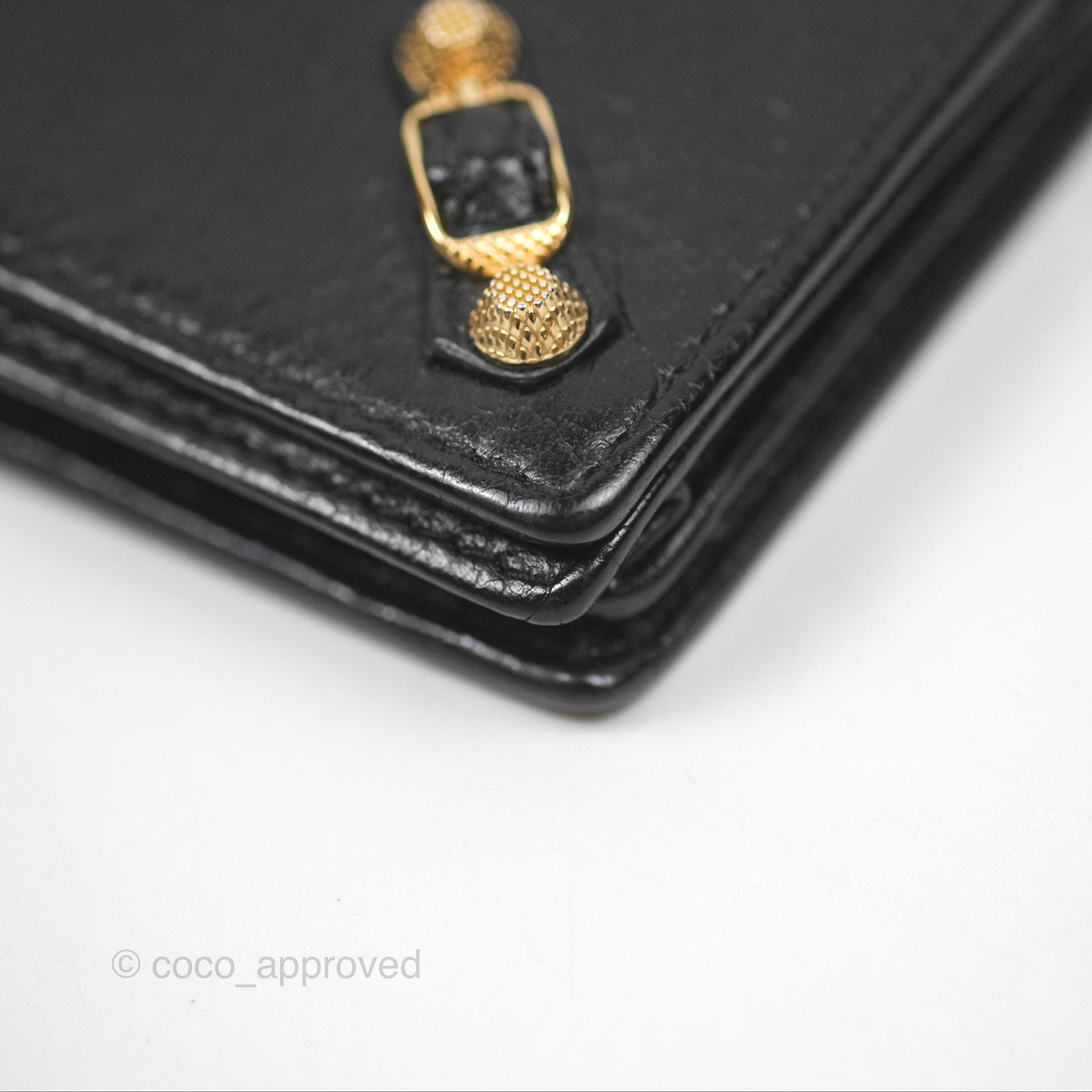 Balenciaga City Moto Bifold Cardholder for Men & Women - Slim RFID Blocking Leather Wallet with Multiple Card Slots - Perfect for Everyday Use, Travel & Business