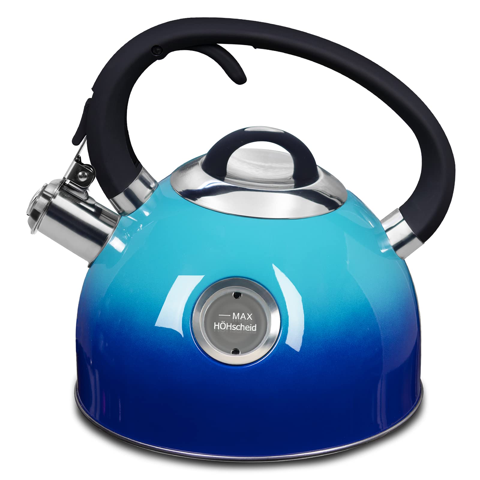 HoHscheid 2.6L Stainless Steel Whistling Tea Kettle - Induction Compatible Stovetop Kettle with Heat-Resistant Soft Handle for Tea, Coffee & Milk - Perfect for Home Kitchen, Office & Camping Use