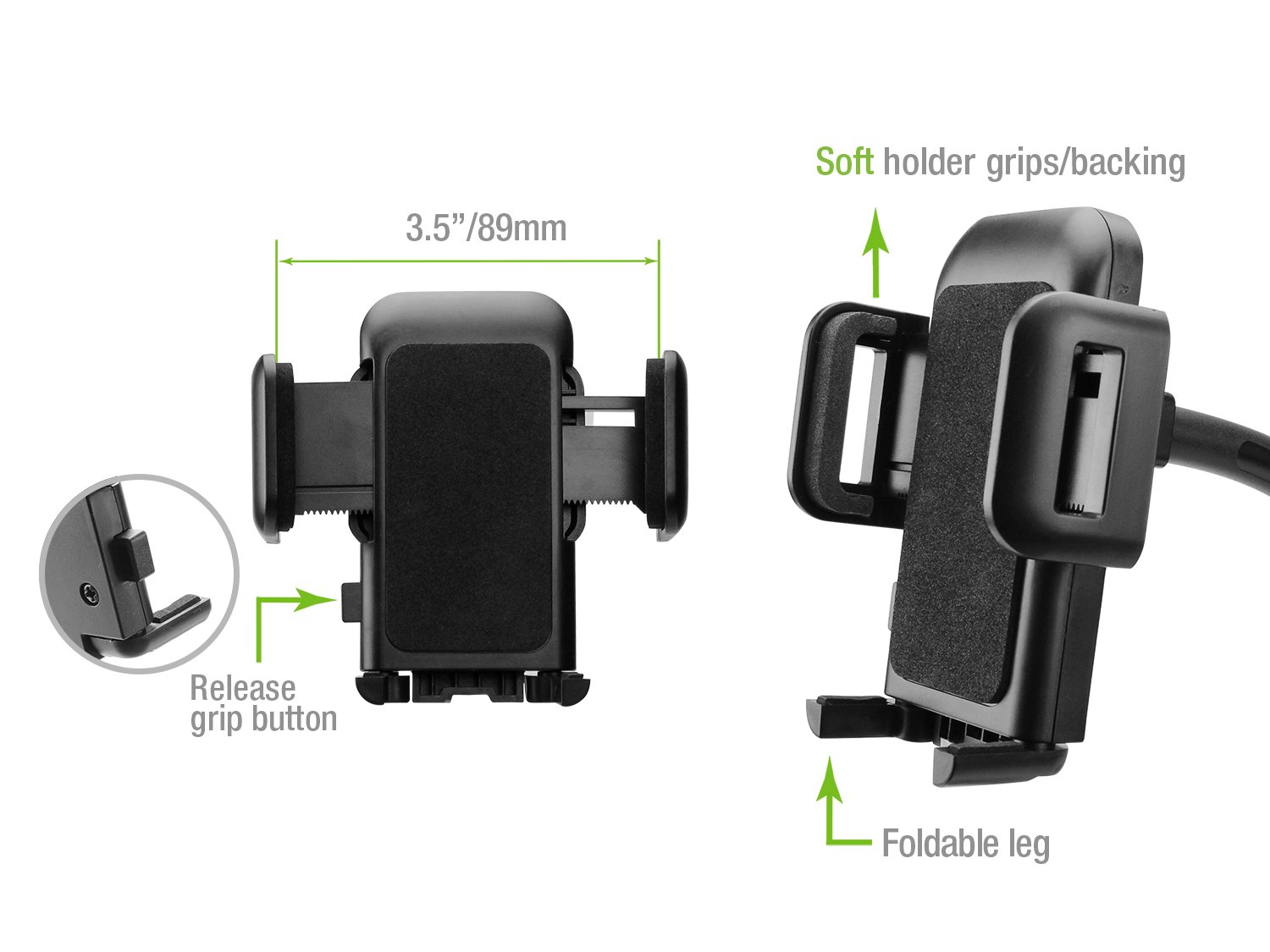 Upgraded Car Phone Holder Mount - Windshield & Dashboard Compatible, Long Arm Adjustable Cell Phone Stand with Strong Suction Cup - Perfect for GPS Navigation, Hands-Free Driving & Road Trips