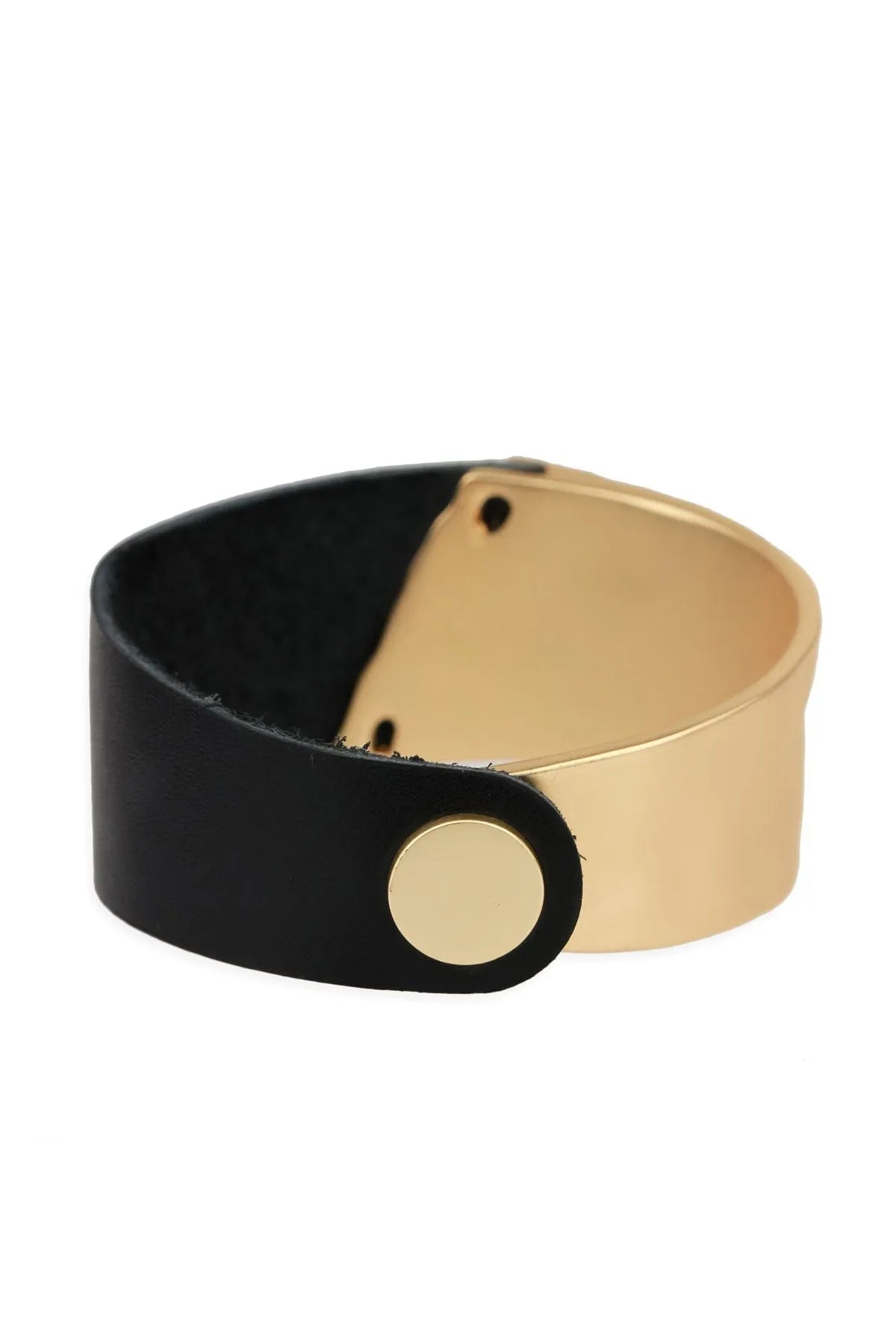 Stylish Leather and Metal Statement Bracelet for Women - Elegant Fashion Accessory for Parties, Dates & Everyday Wear