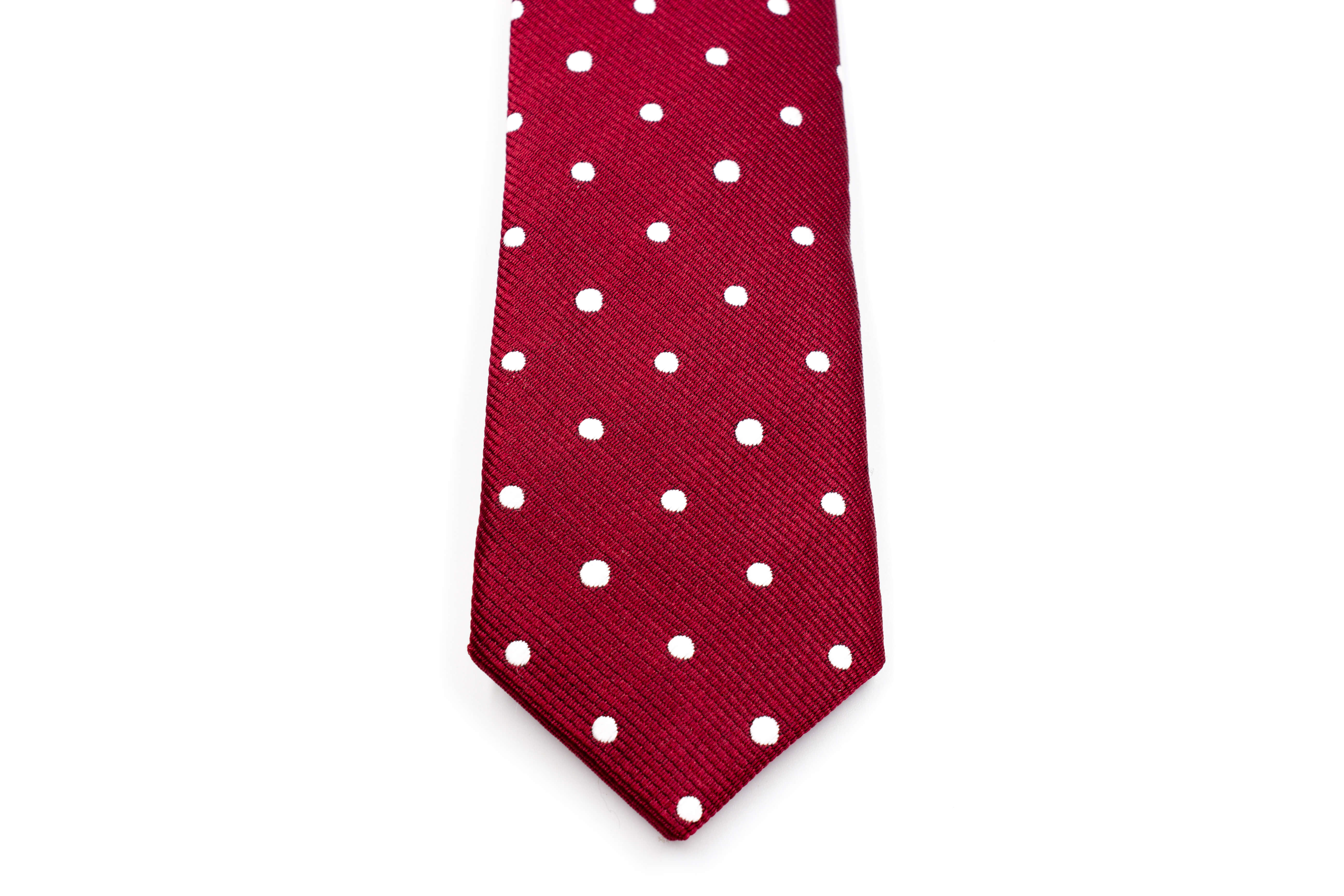 Boys Maroon Polka Dot Necktie - Stylish Formal Tie for Kids, School Events & Weddings