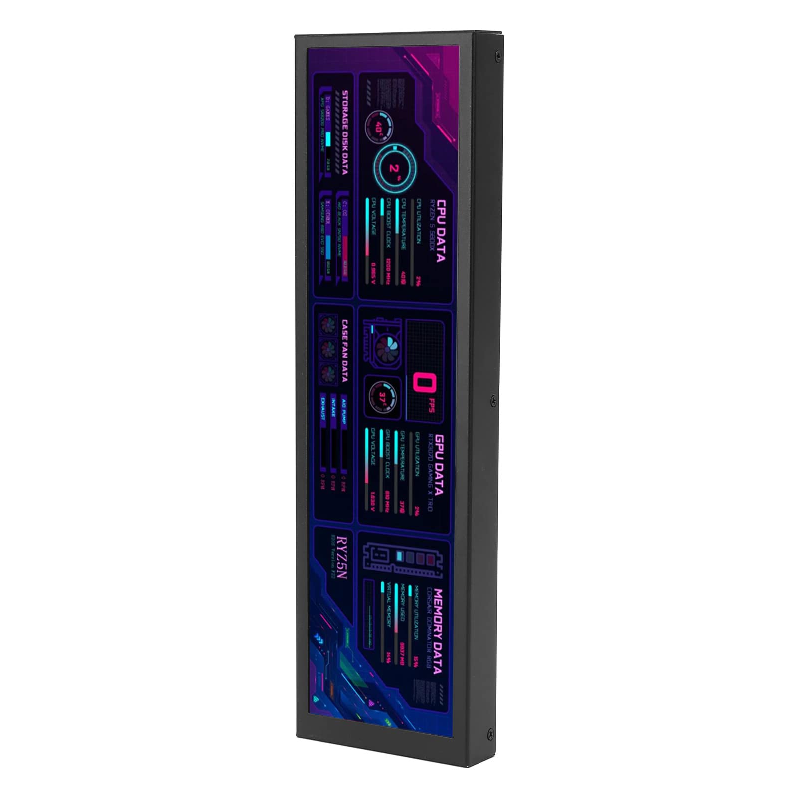 8.8 Inch Computer Temperature Monitor Metal IPS Case for Laptop & Notebook - AIDA64 Compatible Secondary Display Chassis for Single Board Computers (Black) | Perfect for PC Builds, Gaming Rigs & DIY Electronics Projects