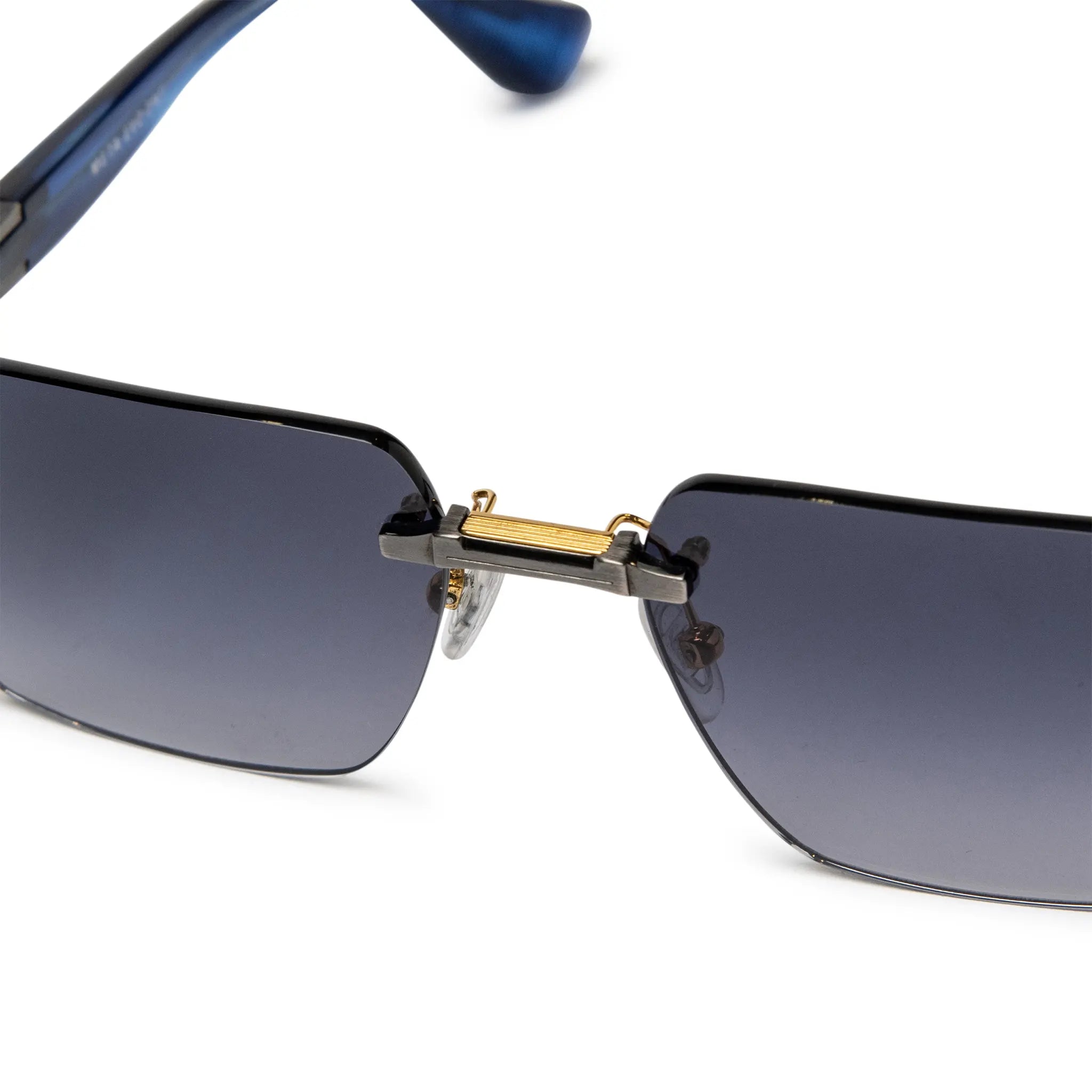 Vintage Dita Meta EVO DTS147 A02 Custom Antique Silver Blue Swirl Sunglasses - Premium Designer Shades for Fashion & Outdoor Activities