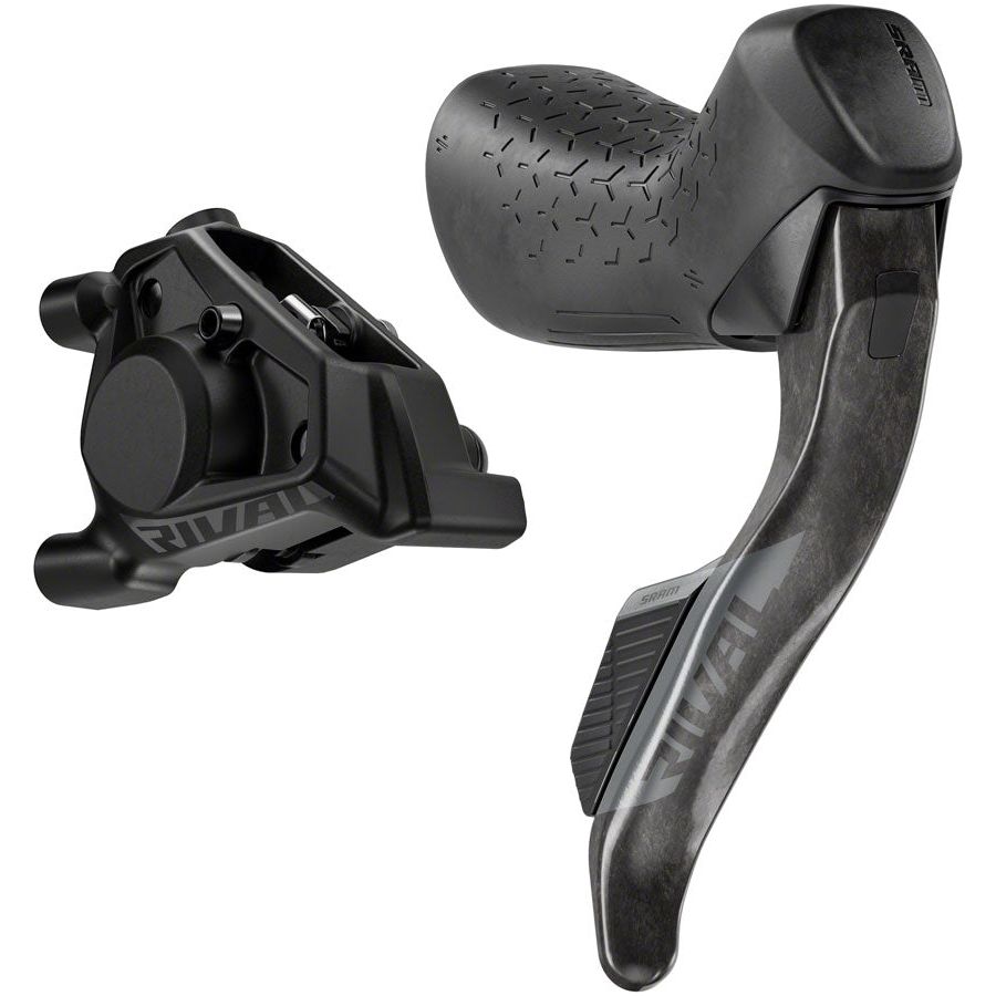 SRAM Rival eTap AXS HRD Right/Rear Shift & Brake Lever with Hydraulic Disc Caliper - Flat Mount 20mm Offset, 1800mm Hose, Black (E1) | High-Performance Road Bike Components for Racing & Endurance Cycling