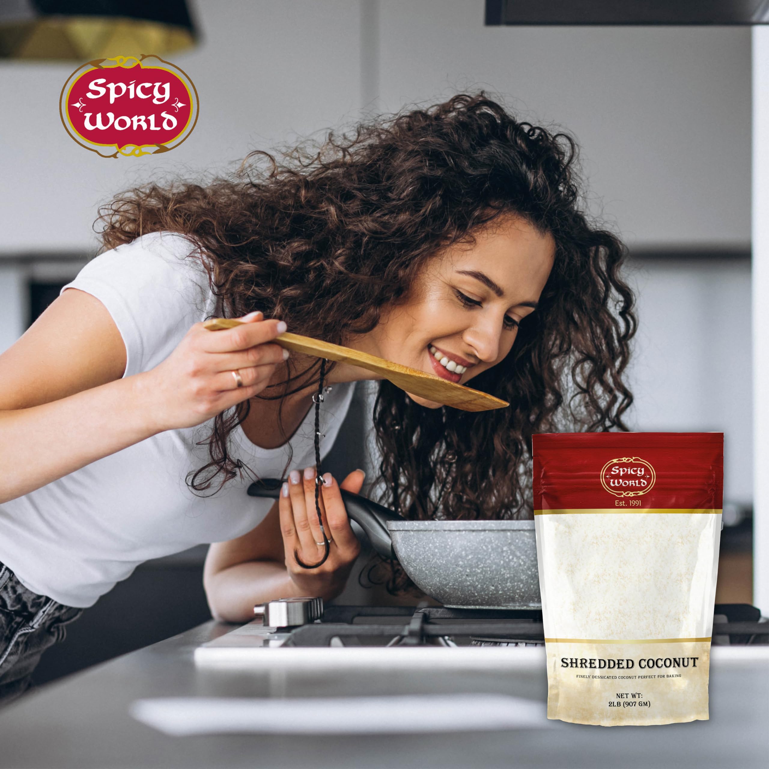 Premium Unsweetened Desiccated Coconut Powder - 2 Pound Bulk Bag | Finely Shredded for Baking, Smoothies, Desserts | Vegan, Gluten-Free, Keto-Friendly | Perfect for Coconut Macaroons, Pina Coladas & Healthy Snacks