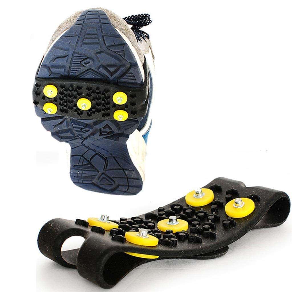 Non-Slip Ice Cleats for Shoes - Traction Spikes for Walking on Ice & Snow - Stretchable Crampons for Men, Women & Kids - Perfect for Hiking, Winter Running & Outdoor Activities