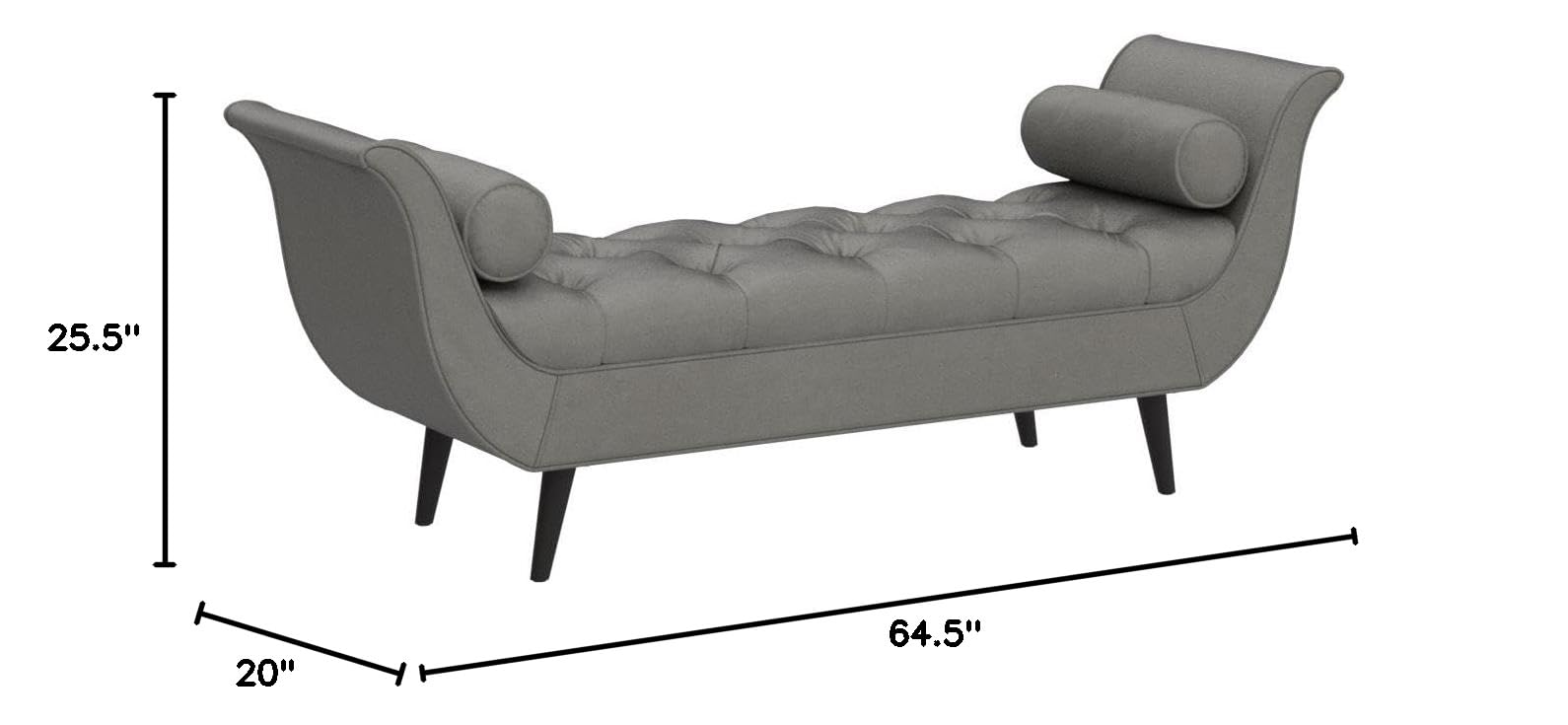 Jennifer Taylor Home Agnes Tufted Flared Arm Entryway Bench - Upholstered Storage Ottoman with Button Tufting for Hallway, Living Room & Bedroom Decor