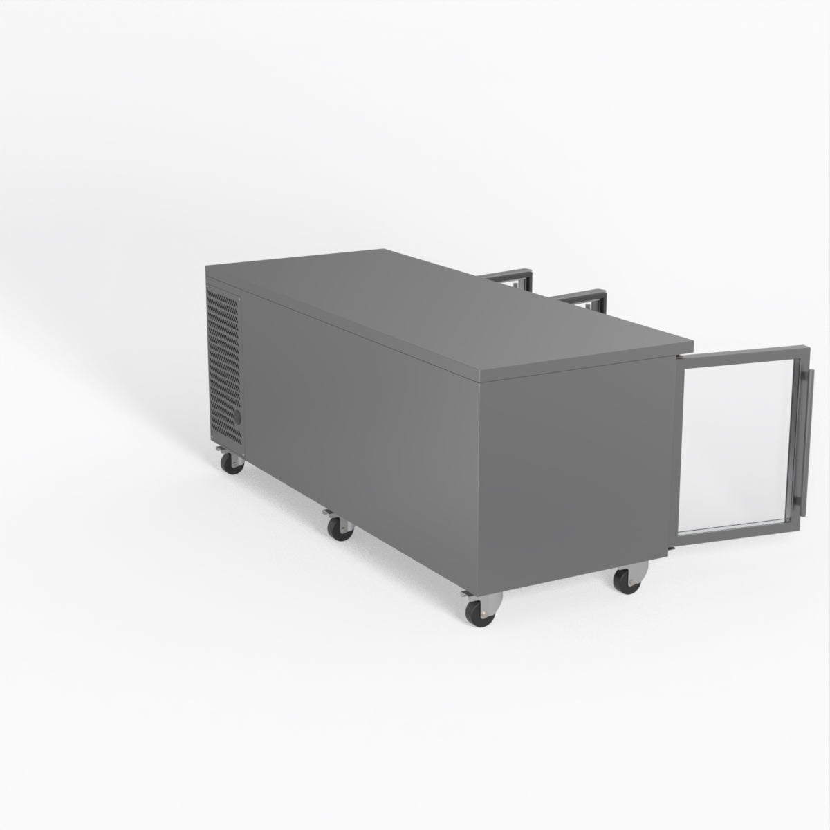 Commercial Glass Door Refrigerator - 3 Door Under Counter Display Fridge with 800mm Depth (PAX3100TNG) - Perfect for Restaurants, Cafes, and Retail Stores