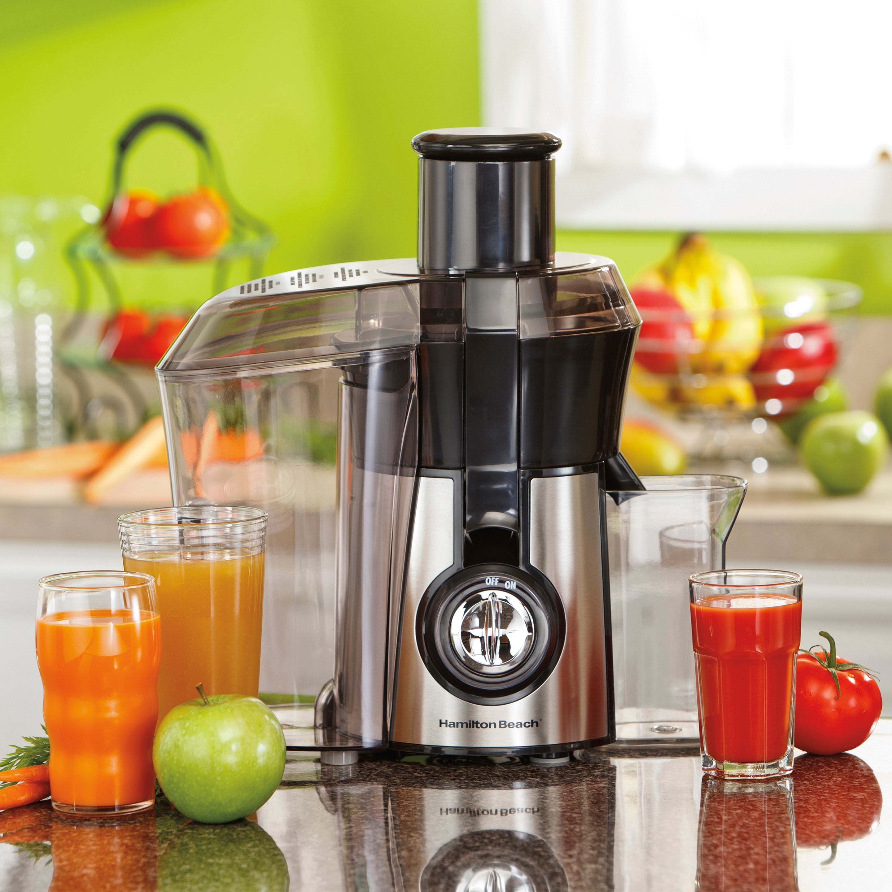 Hamilton Beach 800W Stainless Steel Big Mouth Juicer - Model 67608Z for Fresh Fruit & Vegetable Juicing at Home