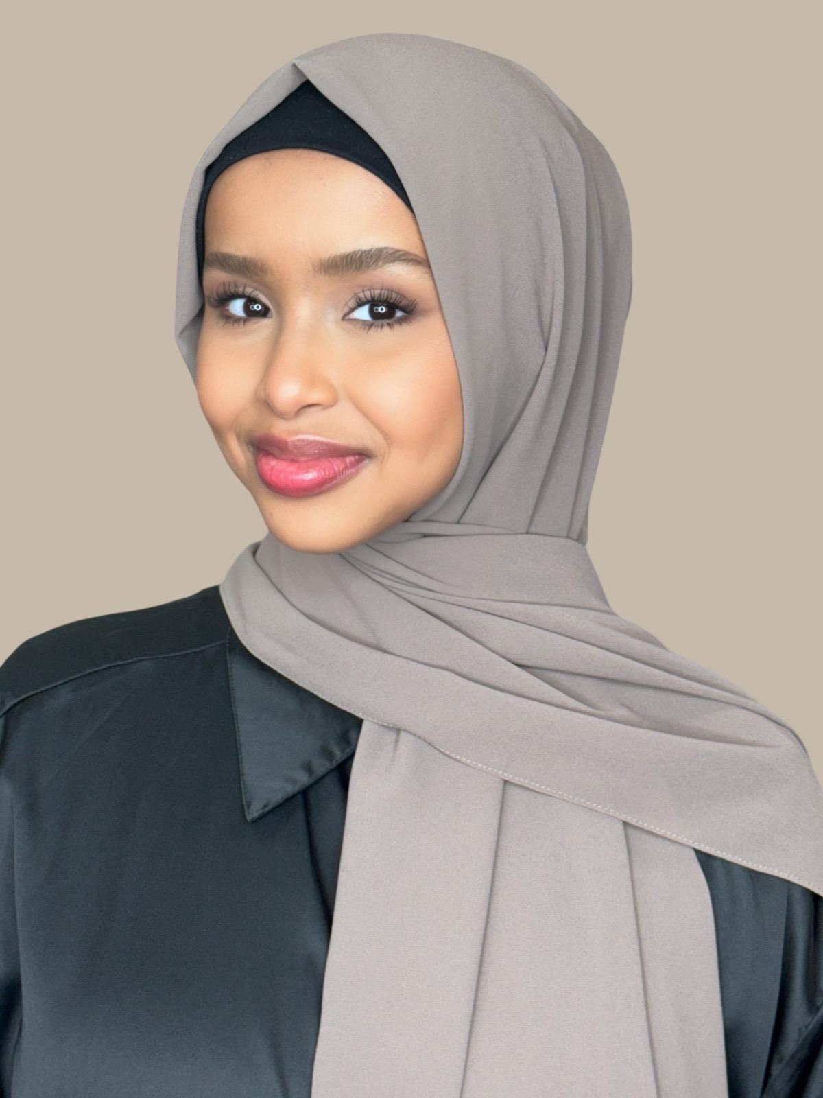 Elegant Classic Chiffon Hijab Scarf - Chestnut Brown Shawl for Women | Perfect for Daily Wear, Prayer, and Special Occasions
