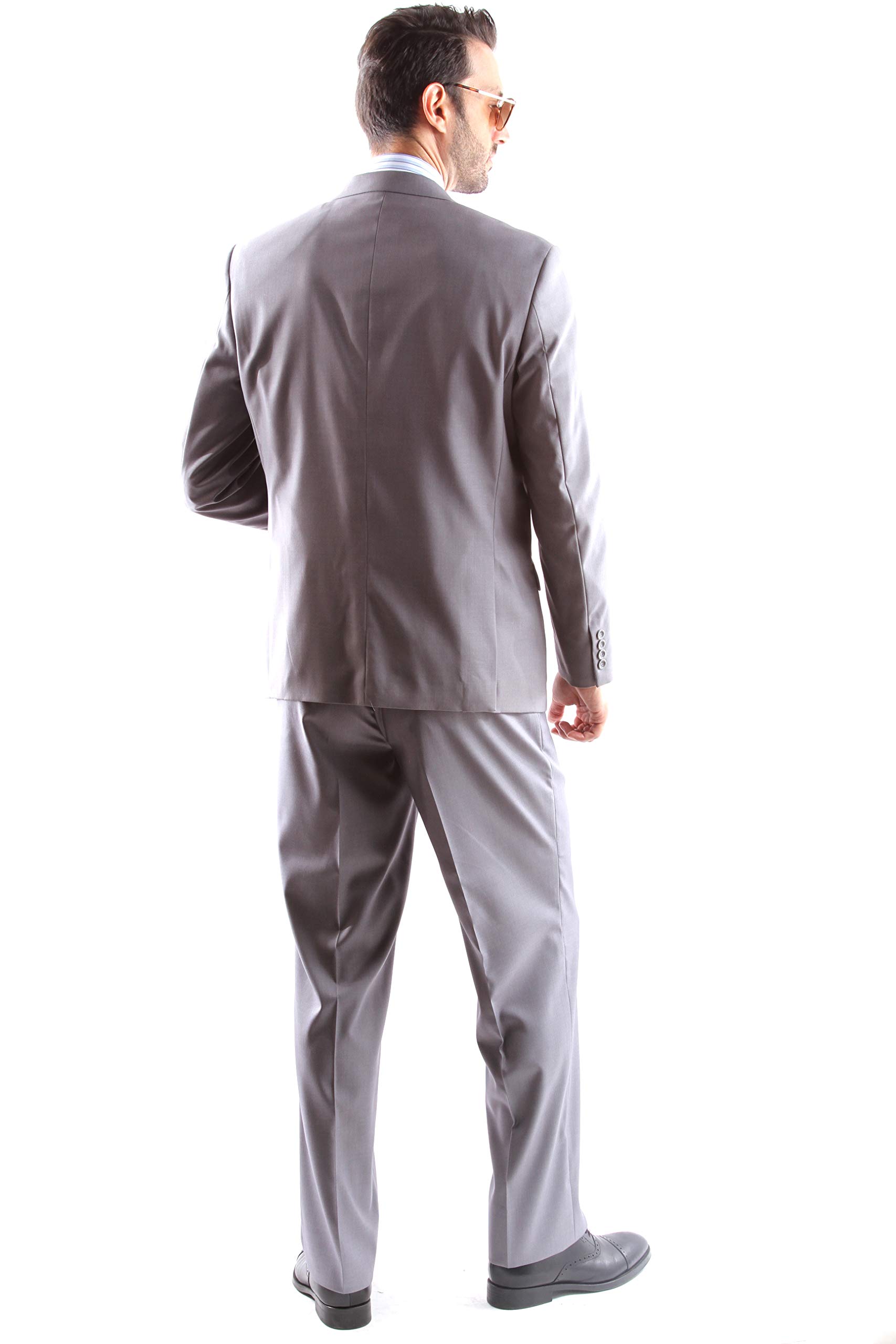 Men's Slim Fit Single Breasted 2-Button Dress Suit - Premium Tailored Business Formal Attire for Weddings, Office & Special Occasions