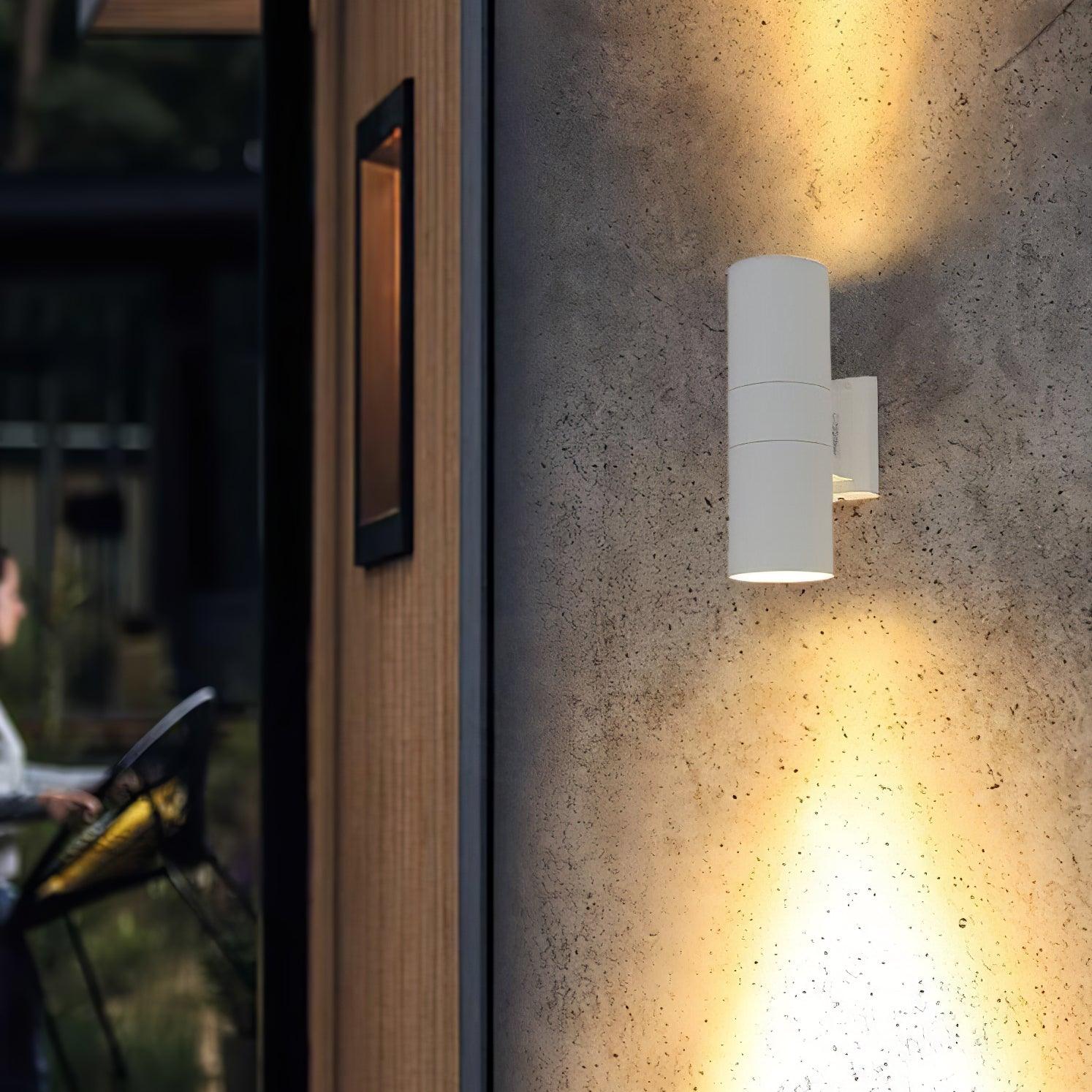 Modern Cylindrical Outdoor Wall Light - Weatherproof LED Sconce for Porch, Patio & Garden - Energy Efficient Exterior Lighting for Home & Commercial Use