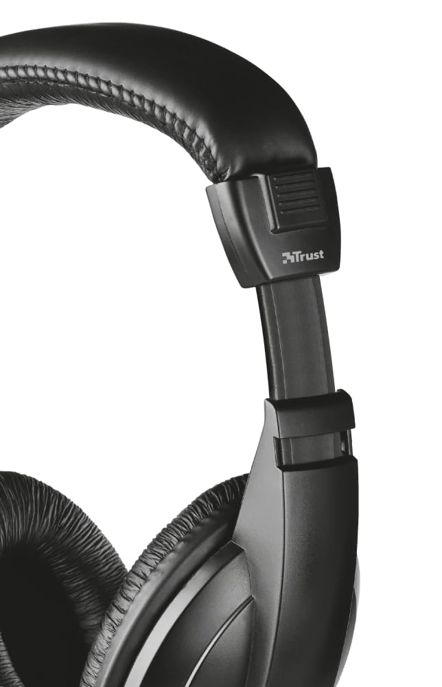 Trust Quasar PC Gaming Headset with Microphone - Stereo Sound Over-Ear Headphones with Noise Cancelling Mic, 3.5mm Jack & Inline Volume Control for Computer, Laptop, Gaming, Zoom Meetings, Online Classes & Remote Work (Black)