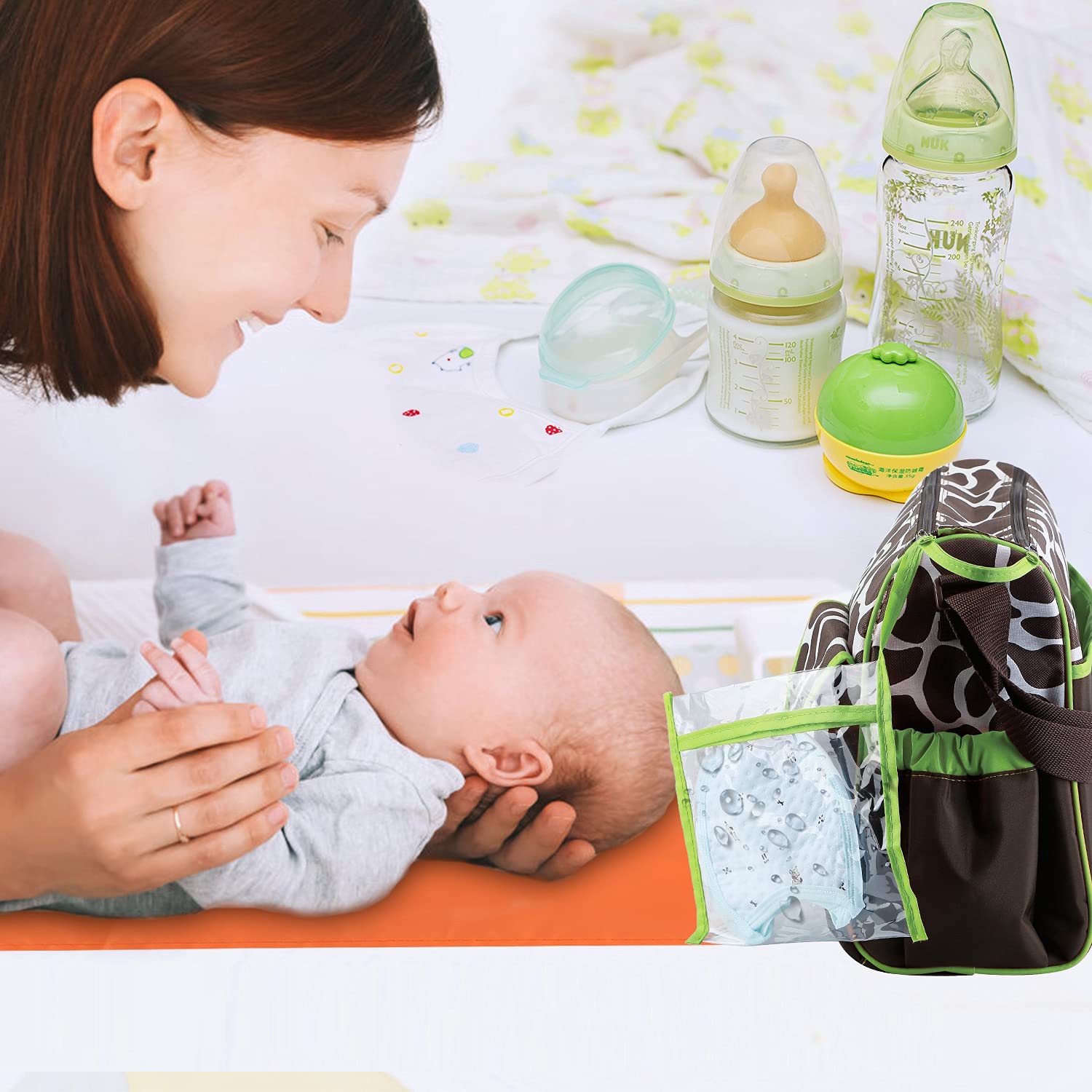 Moclever Diaper Bag Tote with Changing Pad - Baby Essentials for Travel & Outings
