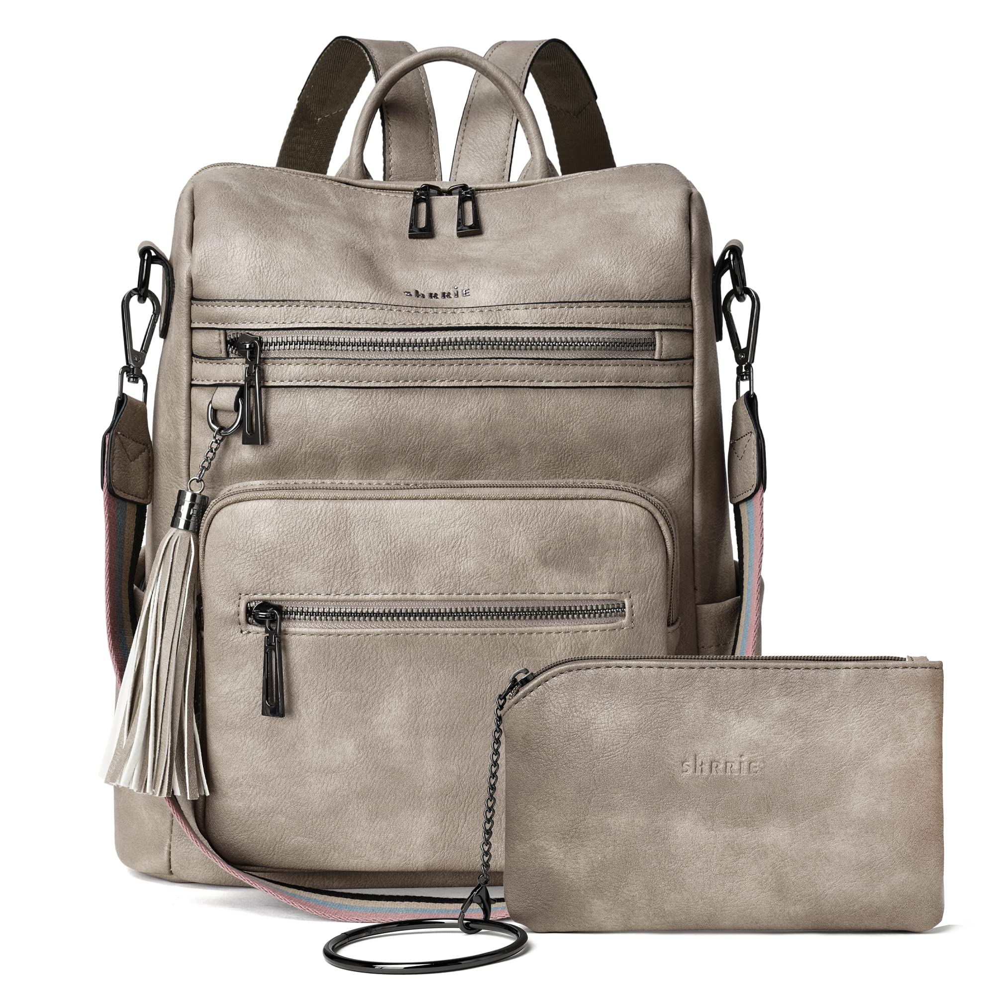 Shrrie Women's Leather Backpack Purse - Convertible Shoulder Bag for Travel, Work & Daily Use | Fashion Designer Backpack for Women | Perfect for Commuting, Shopping & Weekend Getaways