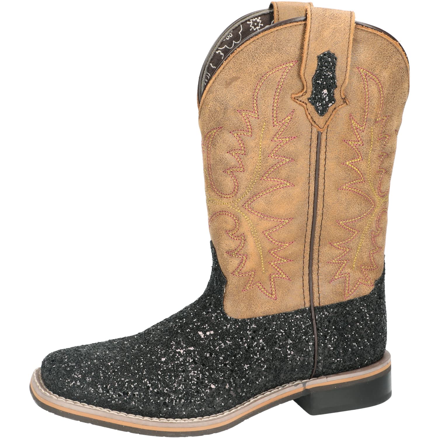 Smoky Mountain Women's Glitter Western Boots - Genuine Leather Square Toe Cowgirl Boots with Rubber Sole & Block Heel | Vegas Series | Perfect for Country Dancing, Rodeo Shows & Western Fashion
