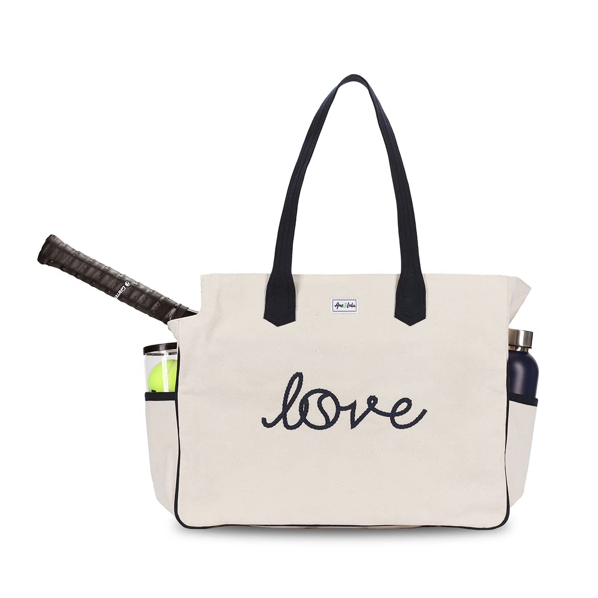Ame & Lulu Love All Court Tennis Bag - Durable Sports Tote for Women - Perfect for Tennis Matches, Gym Workouts & Travel Accessories