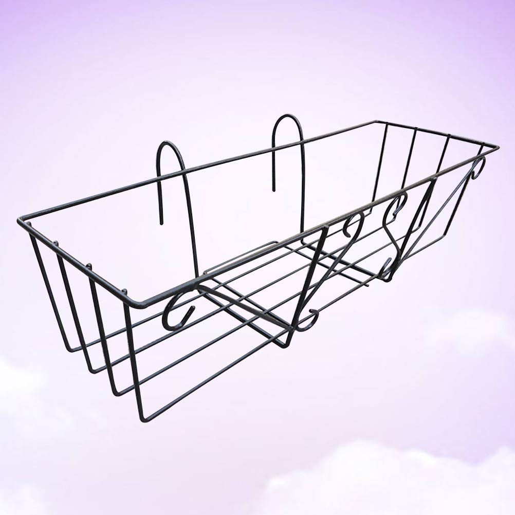 Hemoton Heavy Duty Hanging Balcony Plant Bracket - Adjustable Pot Holder Stand for Railing, Deck & Patio - Perfect for Flowers, Herbs & Small Plants - Outdoor Garden Accessories