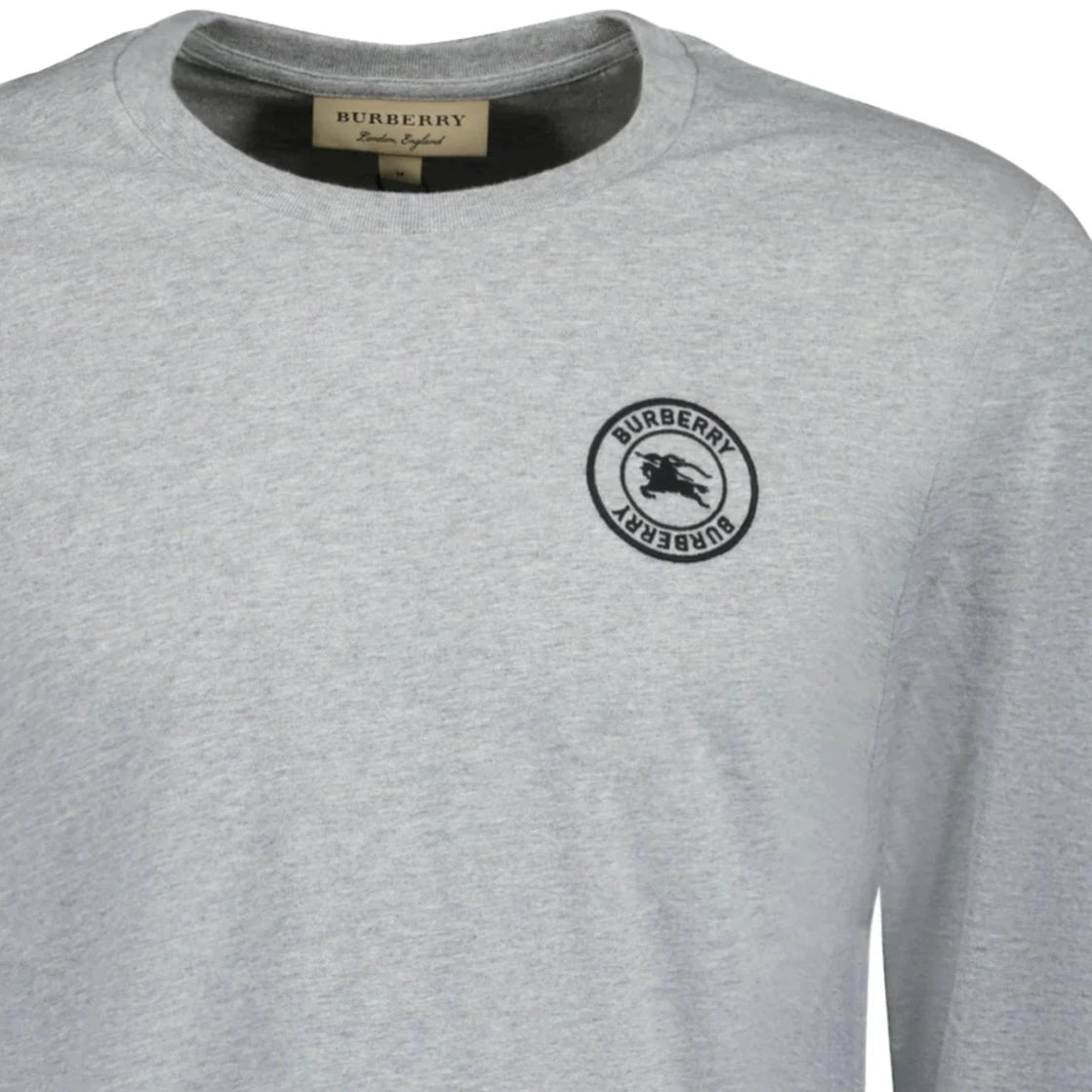 Burberry Logo Long Sleeve T-Shirt for Men - Classic Cotton Crewneck Tee with Signature Branding | Perfect for Casual Wear, Office Outfits & Street Style Fashion