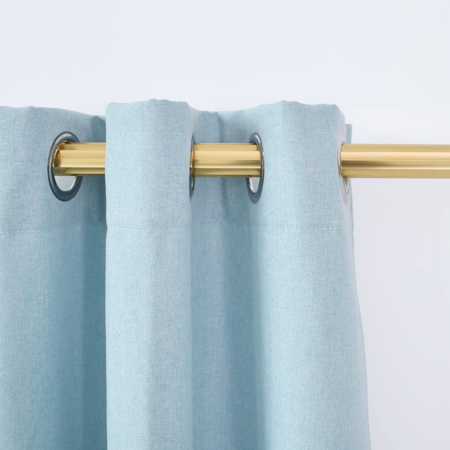 UPOPO 36 Inch Short Sky Blue Kitchen Curtains - Linen Textured Privacy Cafe Curtains with Grommet Top (Set of 2 Panels) for Sink, Cabinet, Caravan, Bathroom & Small Basement Windows - Perfect for Half Windows & Cozy Home Decor