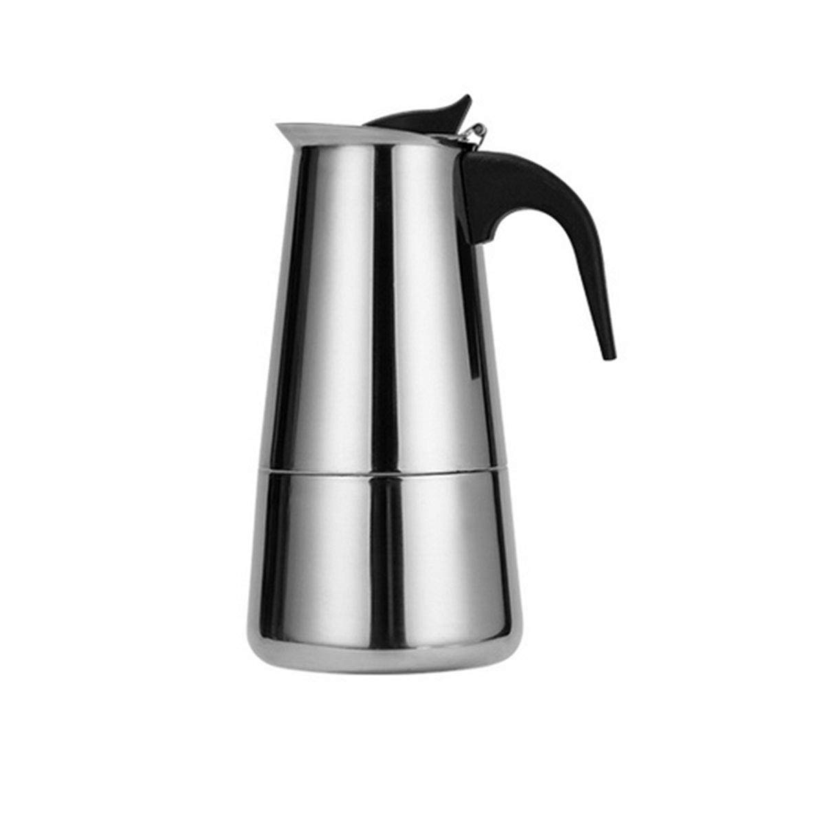 Premium Stainless Steel Italian Stovetop Moka Pot - 2 Cup (3.4 oz) Espresso Coffee Maker for Home & Camping - Classic Percolator for Gas, Electric & Induction Stoves