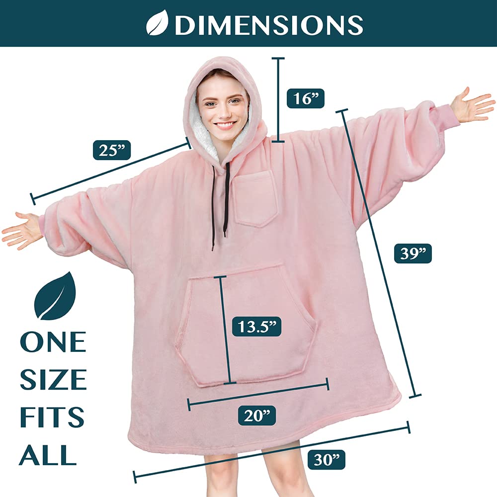 PAVILIA Women's Sherpa Wearable Blanket Hoodie - Oversized Cozy Fleece Sweatshirt Blanket with Hood for Men & Women | Perfect for Lounging, Netflix Nights & Outdoor Camping