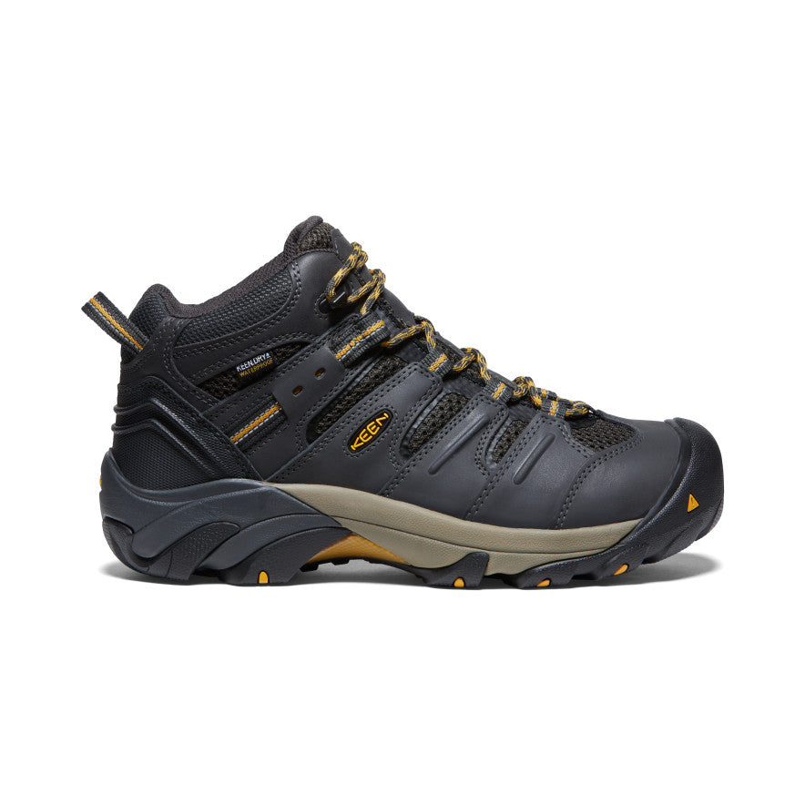 Men's Lansing Mid Waterproof Steel Toe Work Boots - Raven/Tawny Olive | Durable Safety Shoes for Construction, Hiking & Outdoor Work