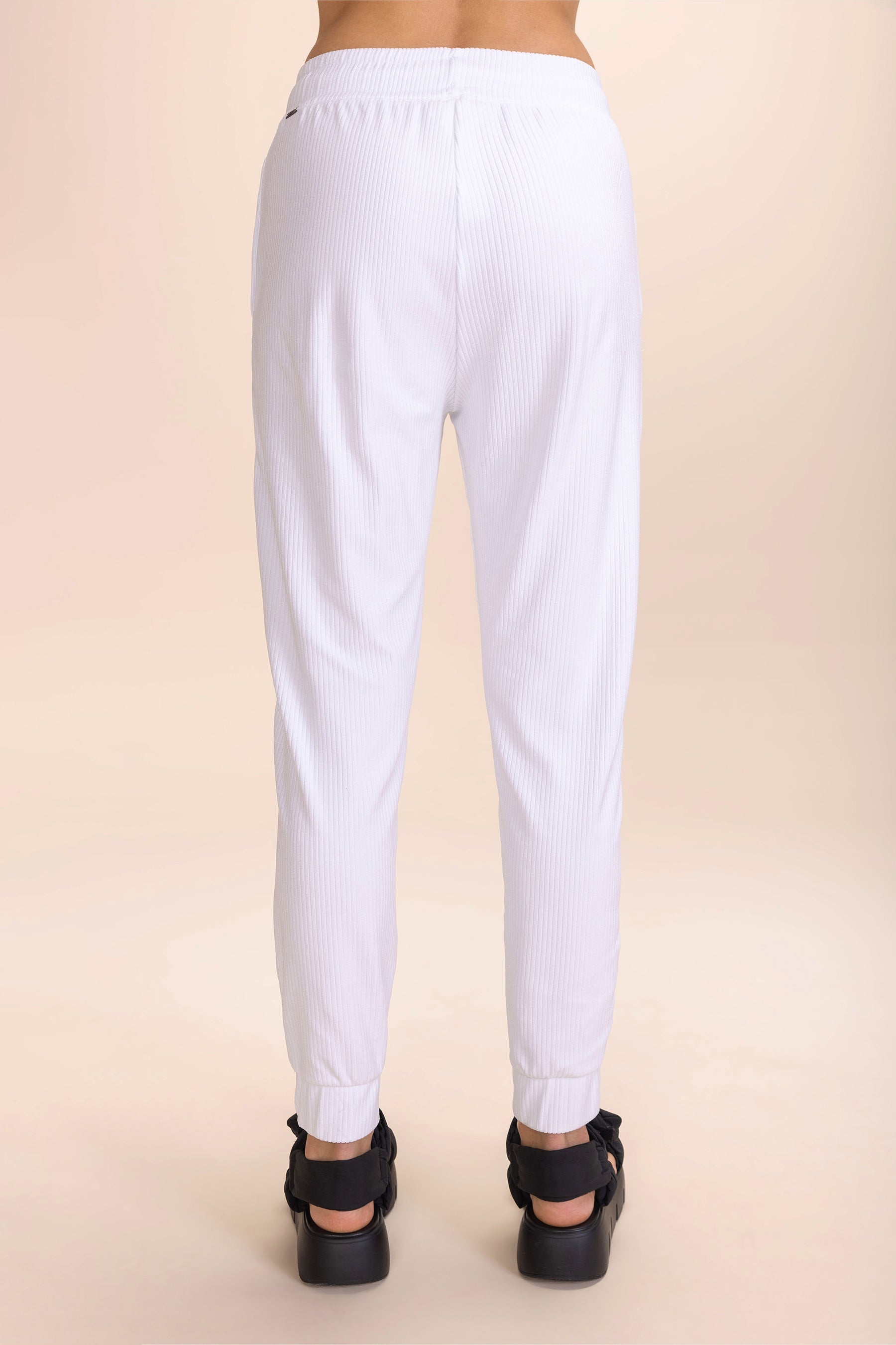 Cozy Ribbed Plush Pants for Women - Soft Fleece Lounge Pants with Elastic Waistband - Perfect for Winter Comfort, Home Relaxing & Casual Outfits