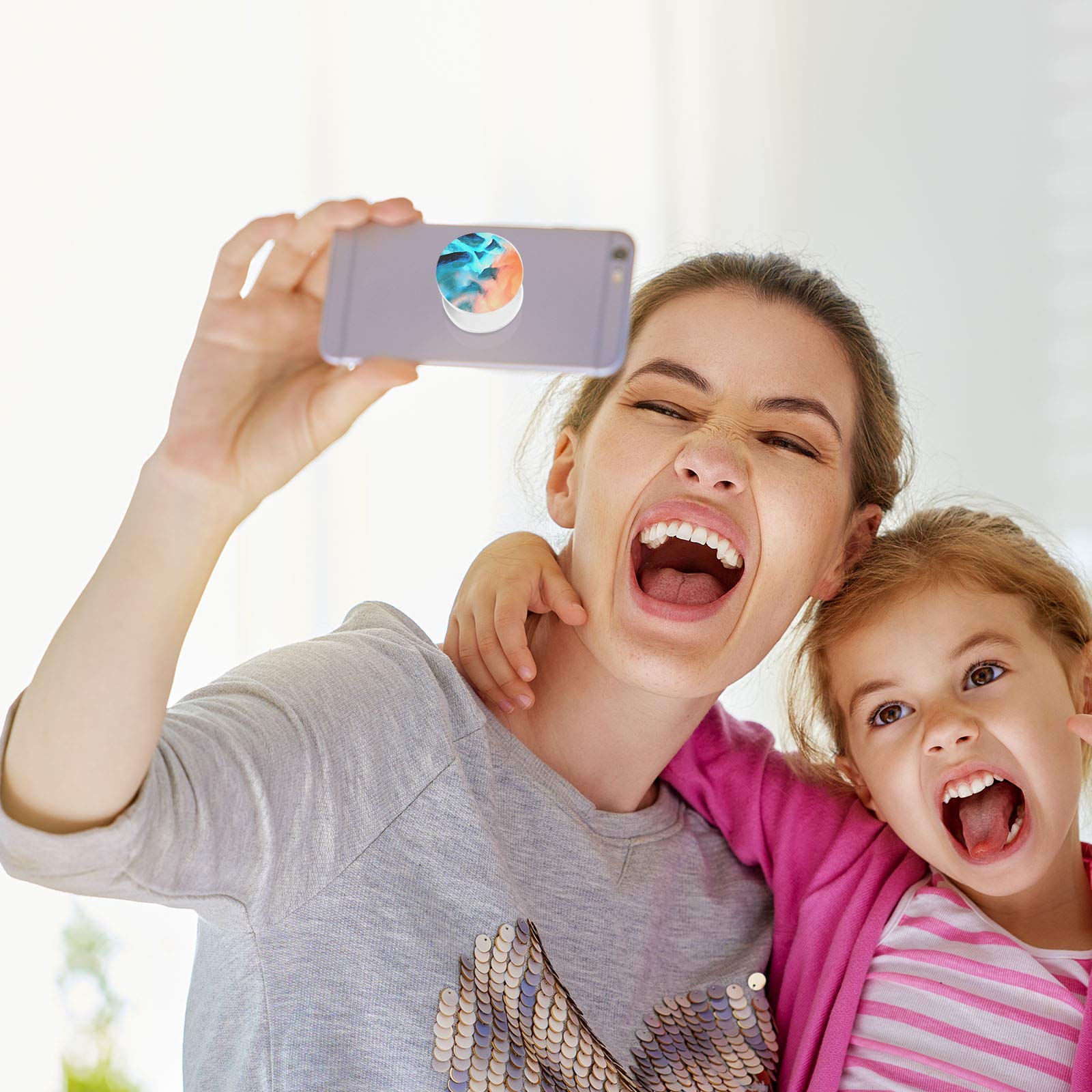 WeeWooday 30 Phone Grip Holder - Universal Phone Stand with Strong Double-Sided Sticker for All Phone Cases (White) | Perfect for Watching Videos, Taking Selfies & Hands-Free Use