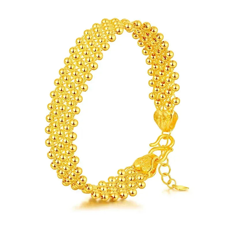 24K Pure Gold Bracelet - 999 Solid Real Gold Bangle for Women, Elegant & Romantic Classic Jewelry Gift for Anniversary, Valentine's Day, Birthday (2023 New Arrival) - Perfect for Special Occasions, Parties & Daily Wear