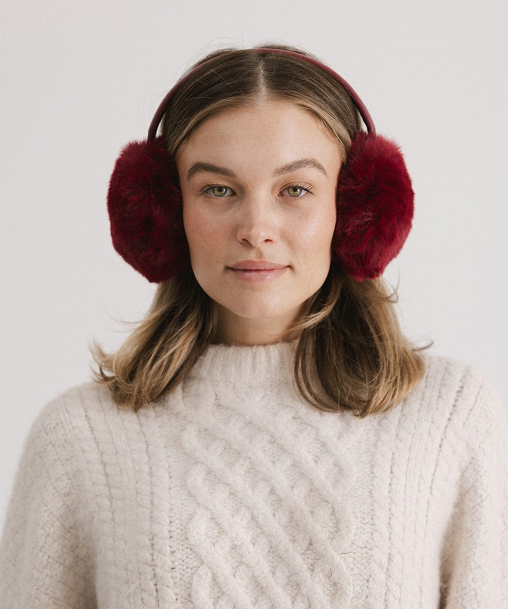 Leena Faux Fur Earmuffs - Winter Warm Ear Muffs for Women & Girls - Soft Plush Fleece Lined - Cold Weather Accessories for Outdoor Activities, Skiing, Snowboarding & Daily Winter Wear