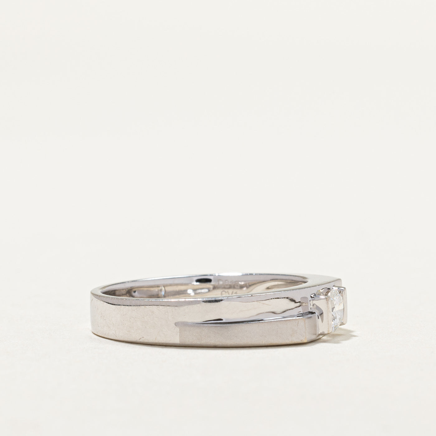 18K White Gold Tension Set Diamond Ring - 0.18ct Round Cut Solitaire Engagement Ring - Size 7.75 - Perfect for Proposals, Anniversaries & Special Occasions