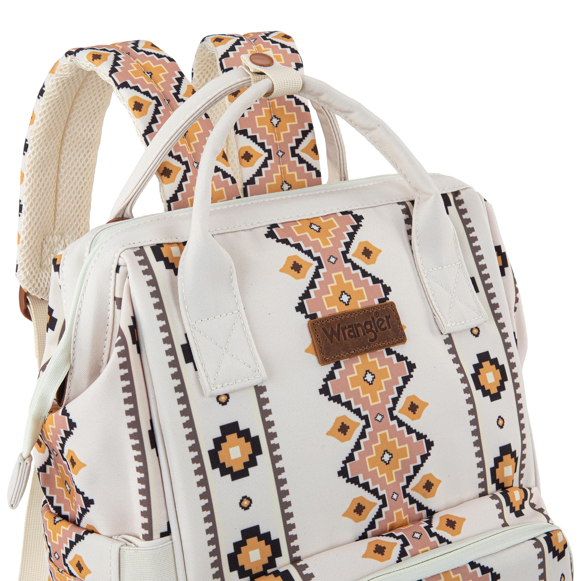 Montana West x Wrangler Aztec Print Diaper Backpack - Waterproof Insulated Multi-Function Travel Bag for Moms | Western Style Baby Carrier with Pockets | Perfect for Daycare, Travel & Outdoor Adventures