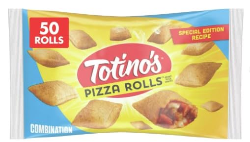 Salutem Vita - Totino's Pizza Rolls, Combination, Frozen Snacks, 50 Count (Pack of 4) - Perfect for Parties, Game Nights & Quick Meals