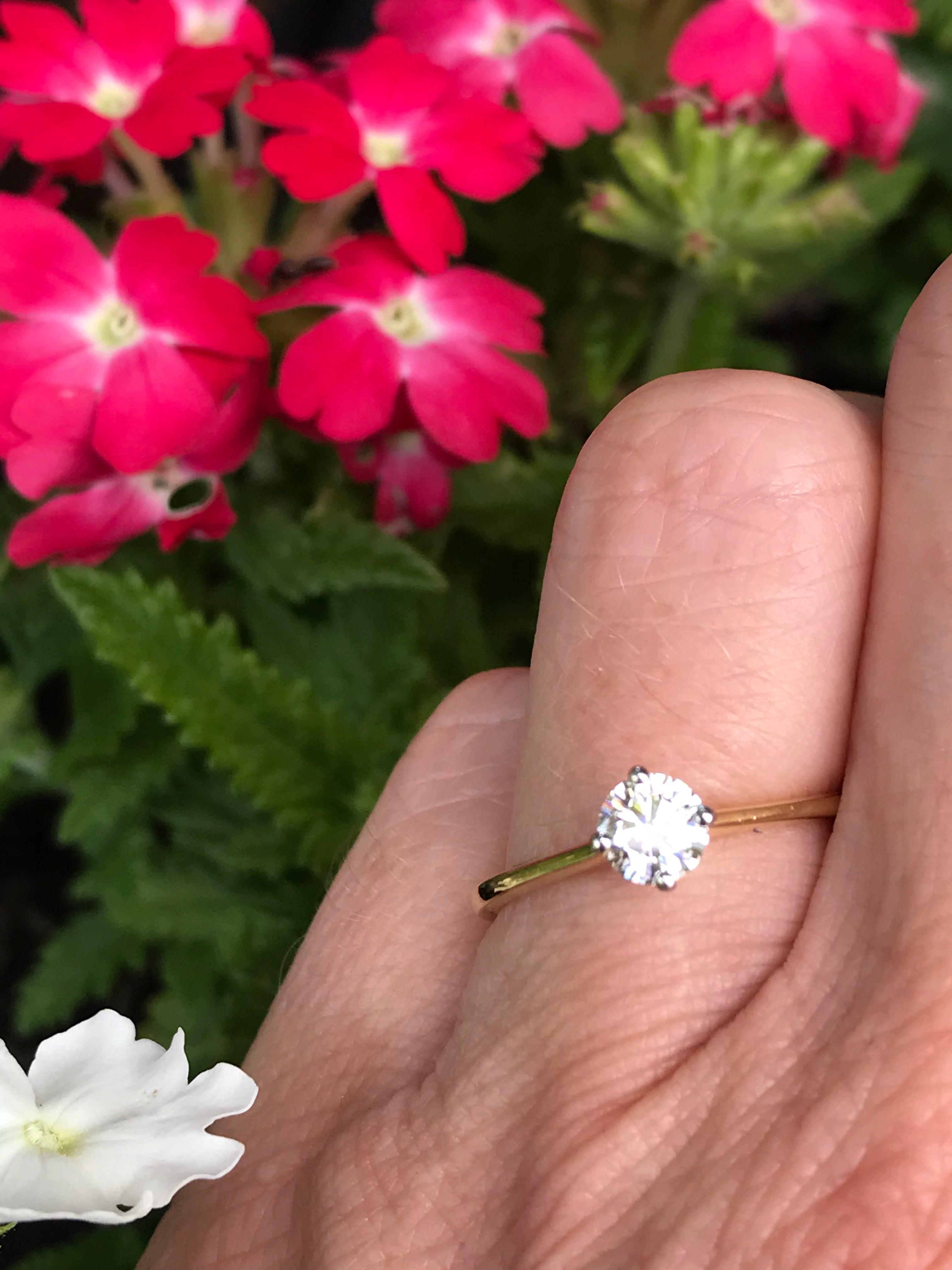 18ct Yellow Gold 0.45ct Certified Natural Diamond Ring for Women - Elegant Engagement, Wedding, Anniversary & Special Occasion Jewelry Gift