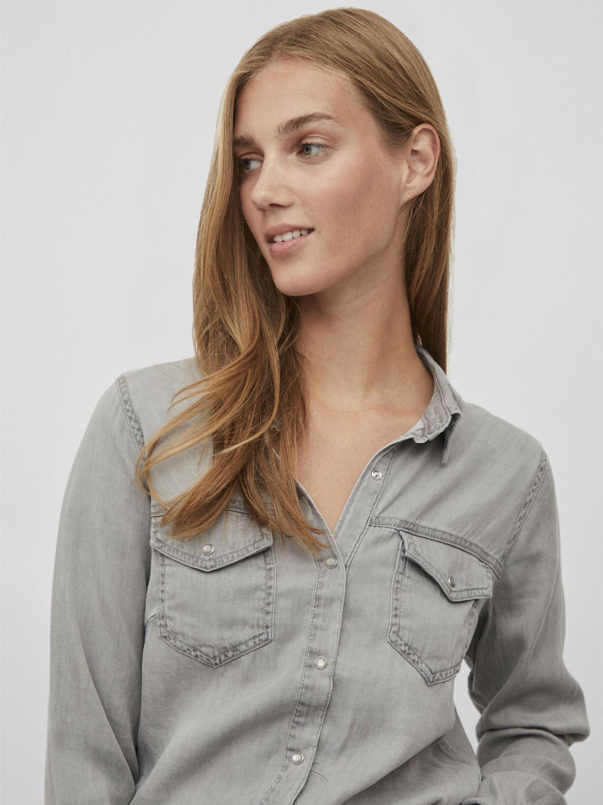 Luca Denim Shirt for Men & Women - Light Grey Casual Button Down Shirt | Perfect for Everyday Wear, Office & Outdoor Activities