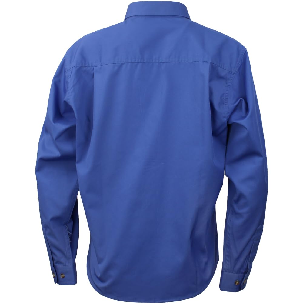 River's End Women's Ezcare Woven Long Sleeve Button-Up Shirt - Casual Blue Top for Work, Office & Everyday Wear | Comfortable & Stylish Women's Blouse