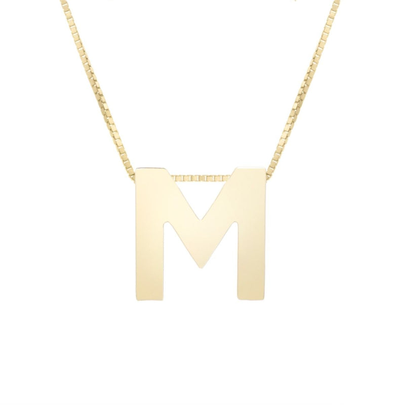 14K Gold Block Letter Initial Necklace - Personalized Monogram Pendant for Women - Perfect for Birthdays, Anniversaries & Gifts