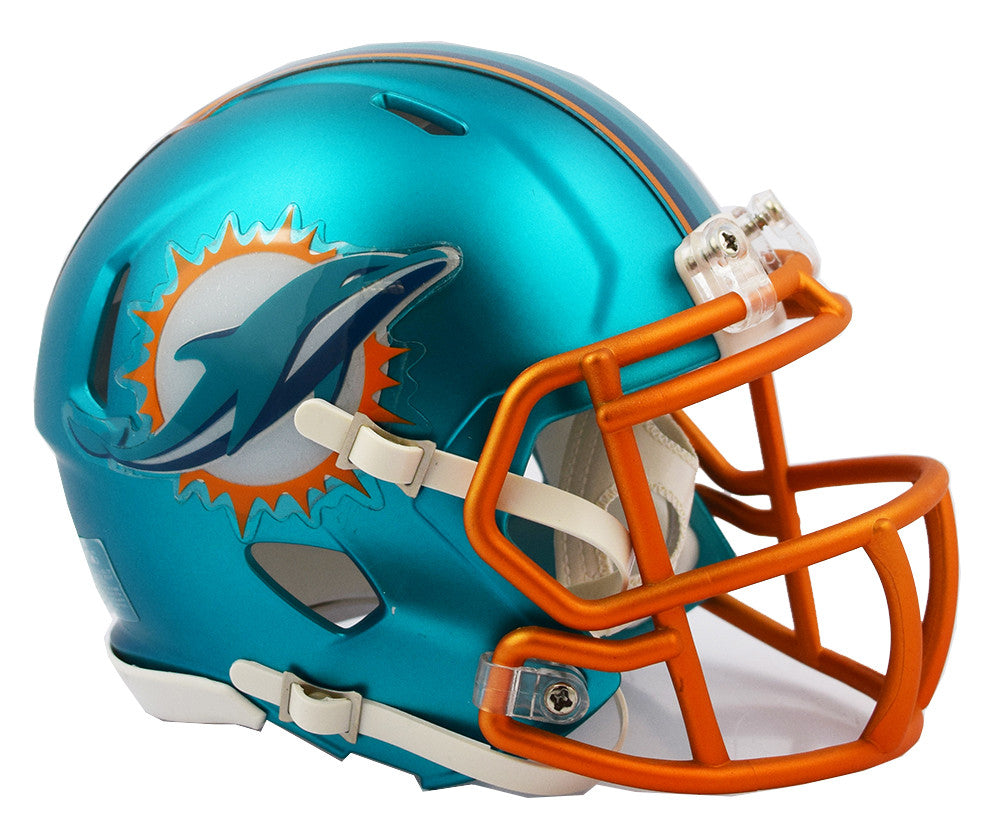 Miami Dolphins Blaze Speed Mini Helmet - Officially Licensed NFL Collectible for Fans, Display & Gifting - Perfect for Home, Office & Game Day Decor