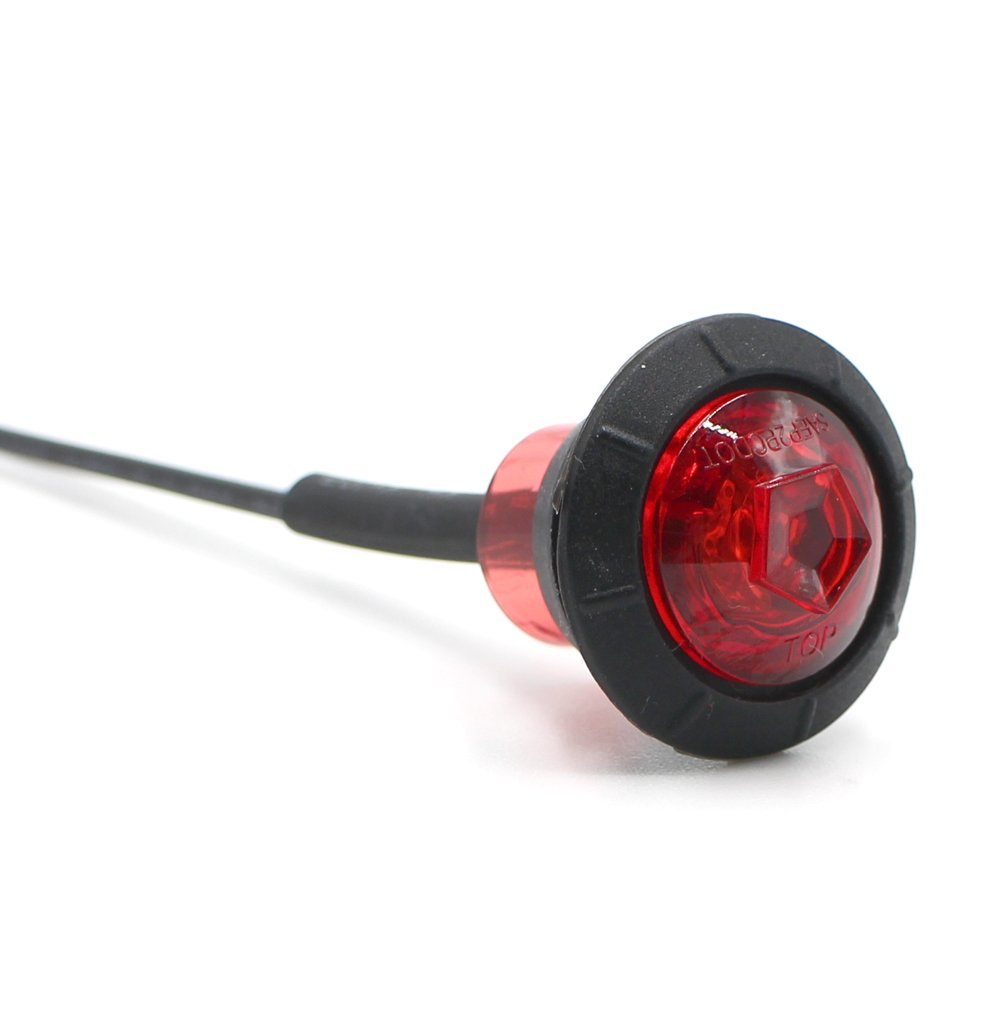 10 Pcs 2nd Gen 3/4 Inch Mount RED LED Clearance Lights - Waterproof Bullet Marker Lights for Trucks, Boats, SUVs, ATVs, Bikes & Trailers - Perfect for Night Driving, Off-Roading & Marine Safety