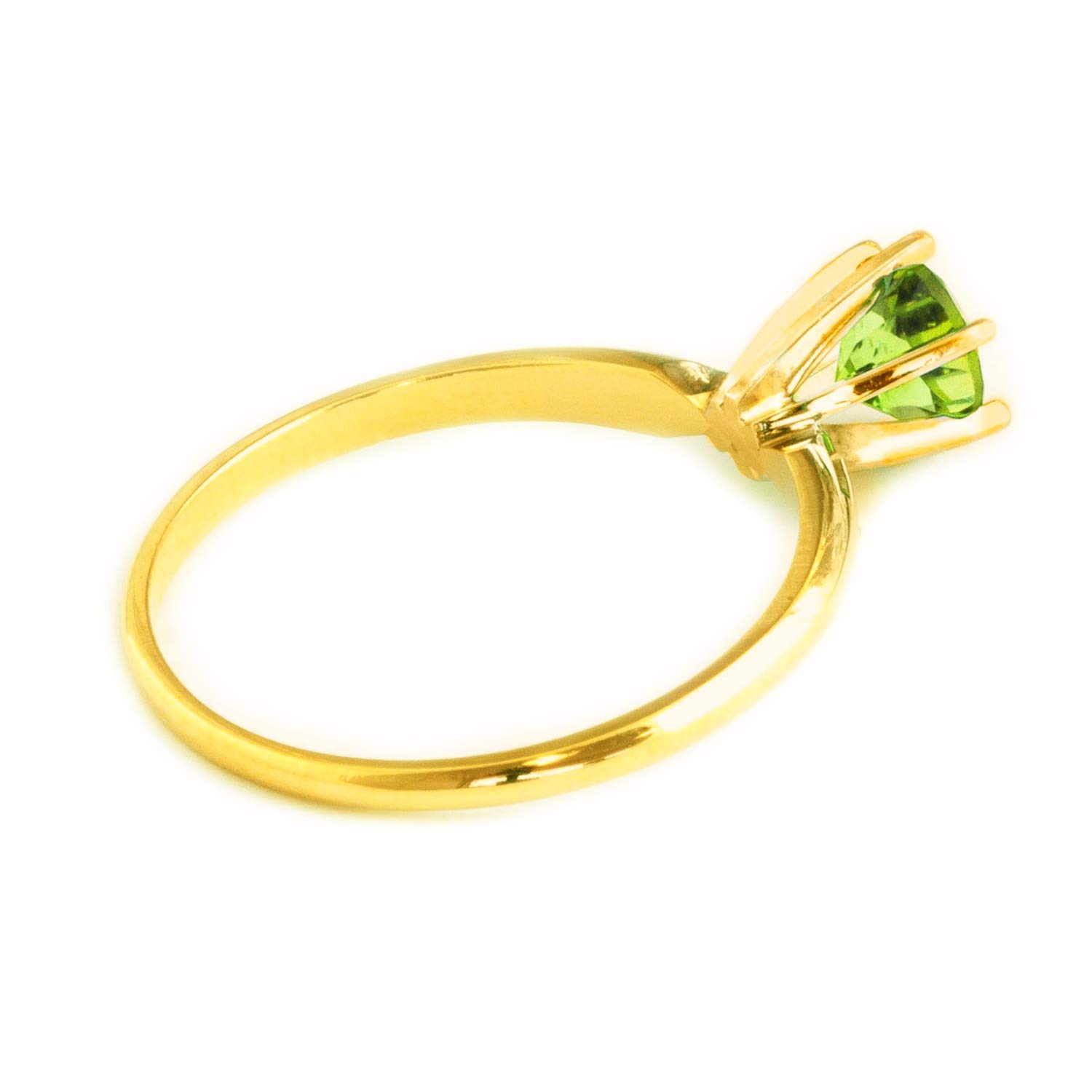 14K Solid Yellow Gold Solitaire Ring with 0.65 Carat Natural Peridot Gemstone - Elegant Dainty Jewelry for Women, Perfect for Engagement, Anniversary & Special Occasion Gifts