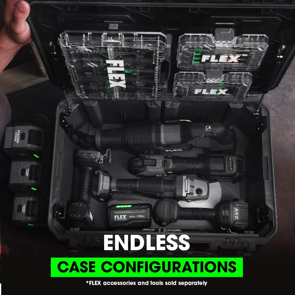 FLEX STACK PACK Rolling Tool Box Storage System - FS1101 | Heavy-Duty Mobile Tool Organizer for Garage, Workshop & Job Site
