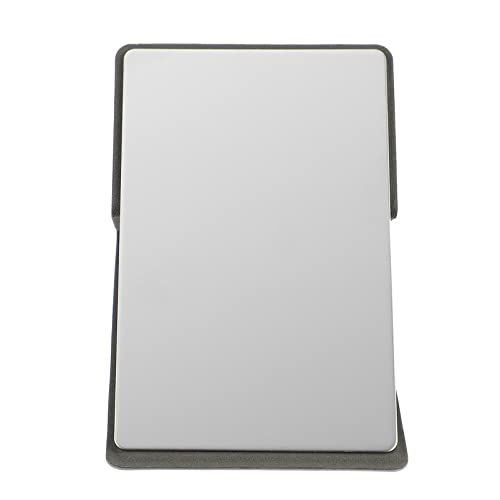 FRCOLOR Handheld Folding Makeup Mirror - Compact Cosmetic Mirror with 360° Rotation, Grey | Perfect for Travel, Home Vanity & Professional Makeup Artists
