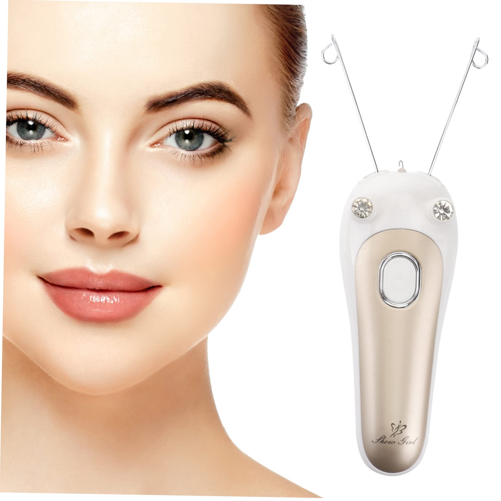 IPetboom Electric Facial Hair Remover Kit - Portable Waxing Device for Women, Eyebrow Trimmer & Body Hair Clipper with Golden Beads | Perfect for Eyebrow Shaping, Bikini Line & Sensitive Skin Hair Removal at Home