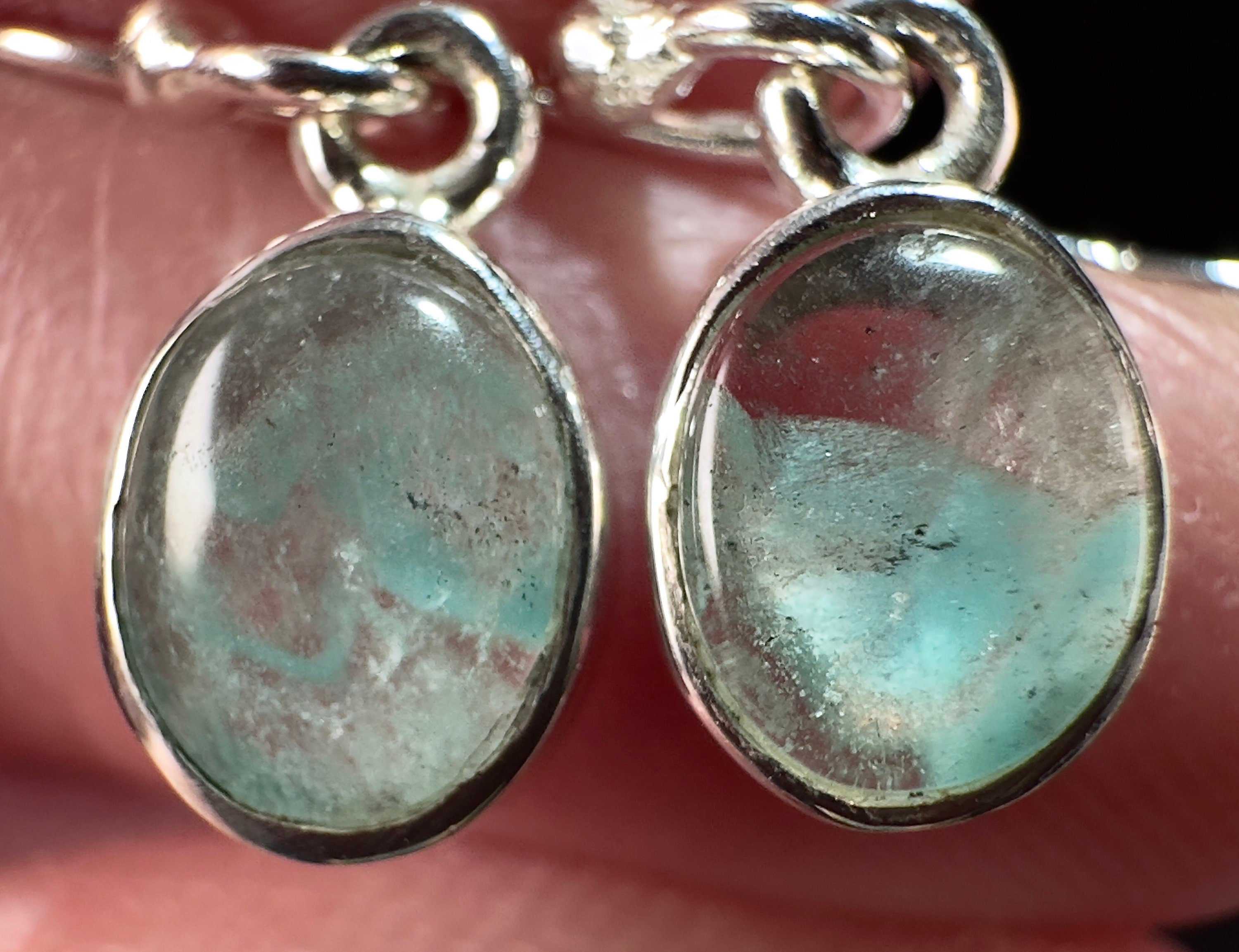 Rare AJOITE in QUARTZ Crystal Dangle Earrings - Sterling Silver Fine Jewelry | Crystal Drop Earrings for Women, Gift for Her, Wedding & Special Occasion Accessories