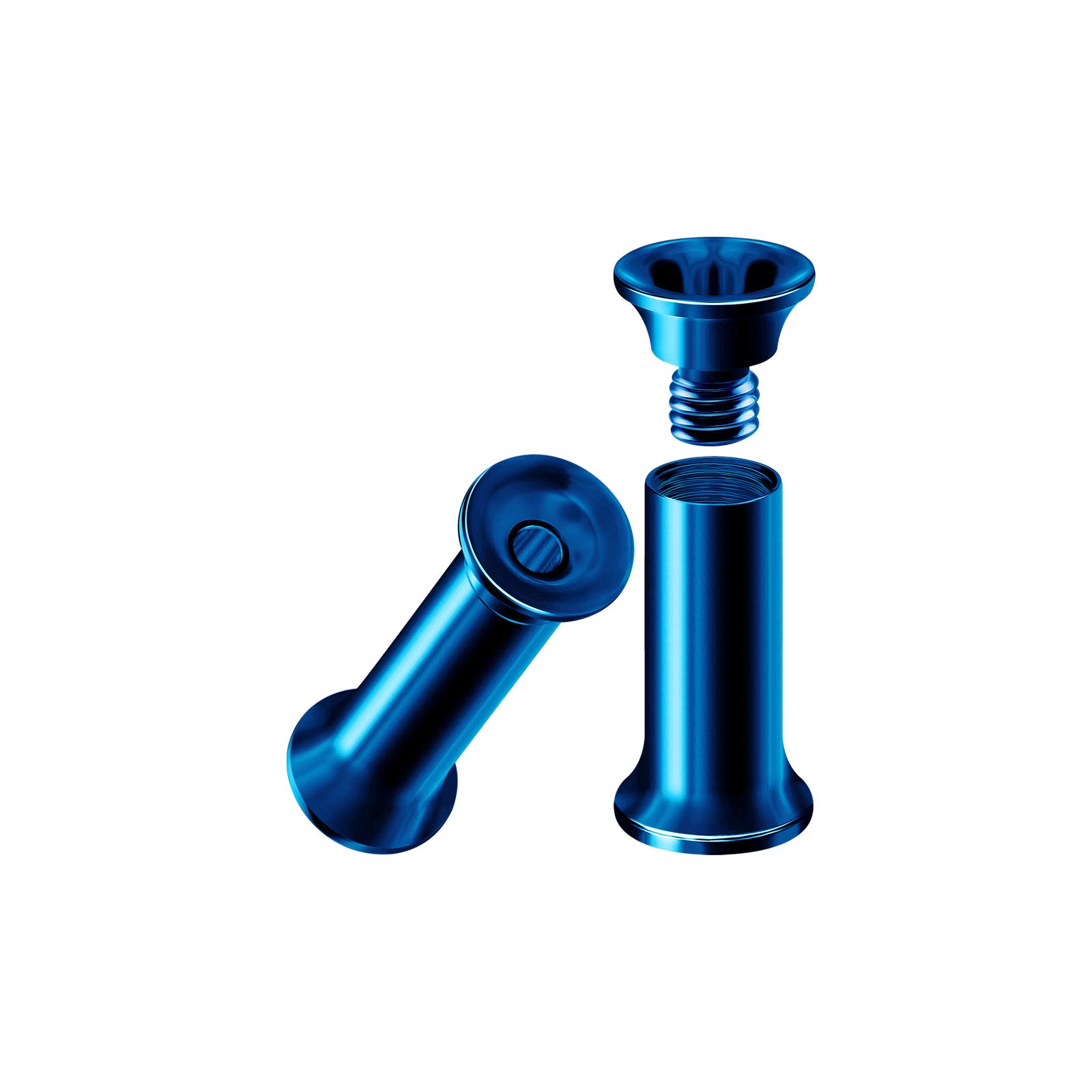 Surgical Steel Double Flared Saddle Ear Plugs - Dark Blue Anodized Internal Screw Stretcher for Lobe Piercing | Perfect for Gauging, Stretching & Body Jewelry Fashion